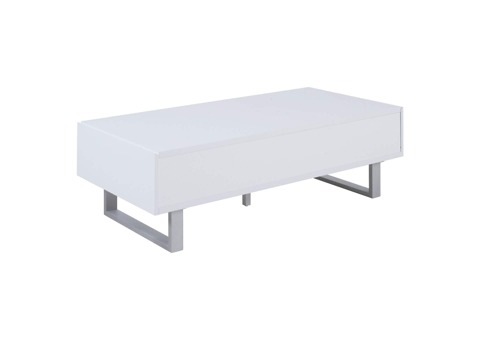 Atchsion 2-drawer Coffee Table High Glossy White,Coaster Furniture