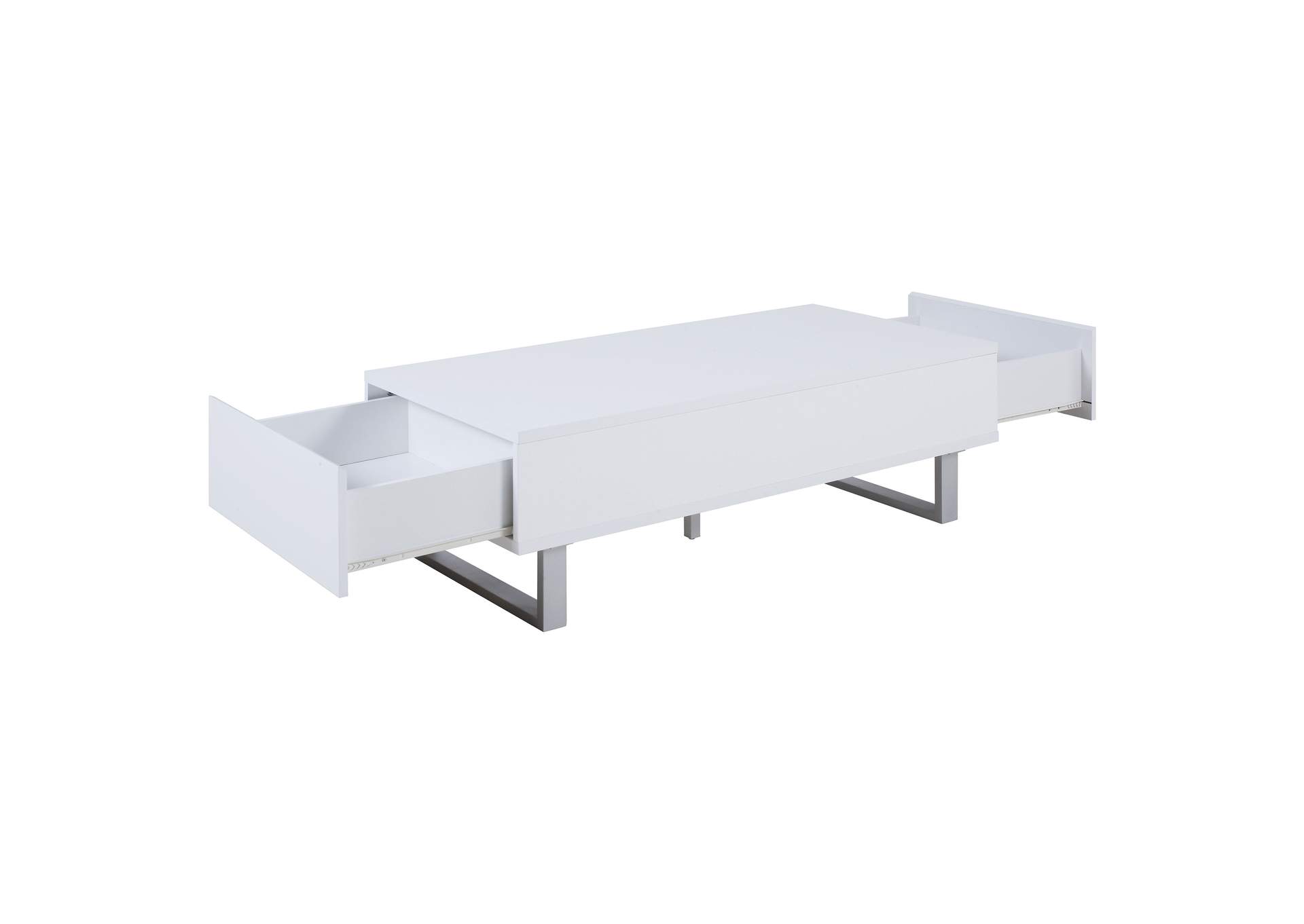 Atchsion 2-drawer Coffee Table High Glossy White,Coaster Furniture