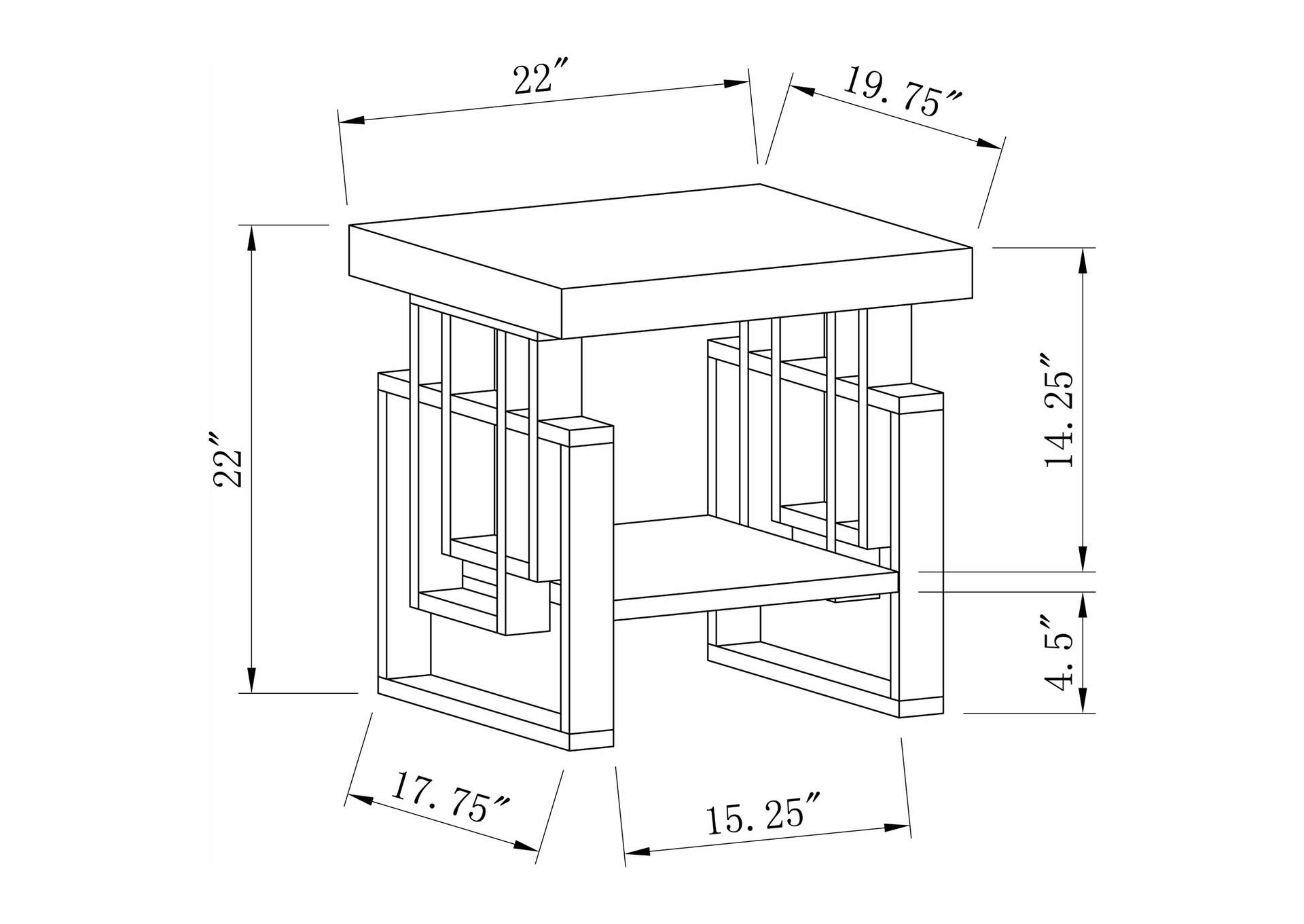 Schmitt Rectangular End Table High Glossy White,Coaster Furniture