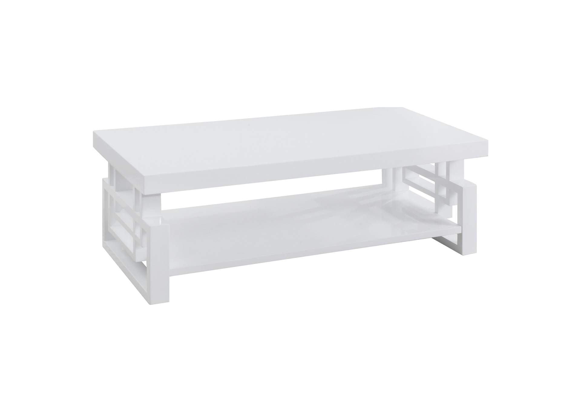 Schmitt Rectangular Coffee Table High Glossy White,Coaster Furniture