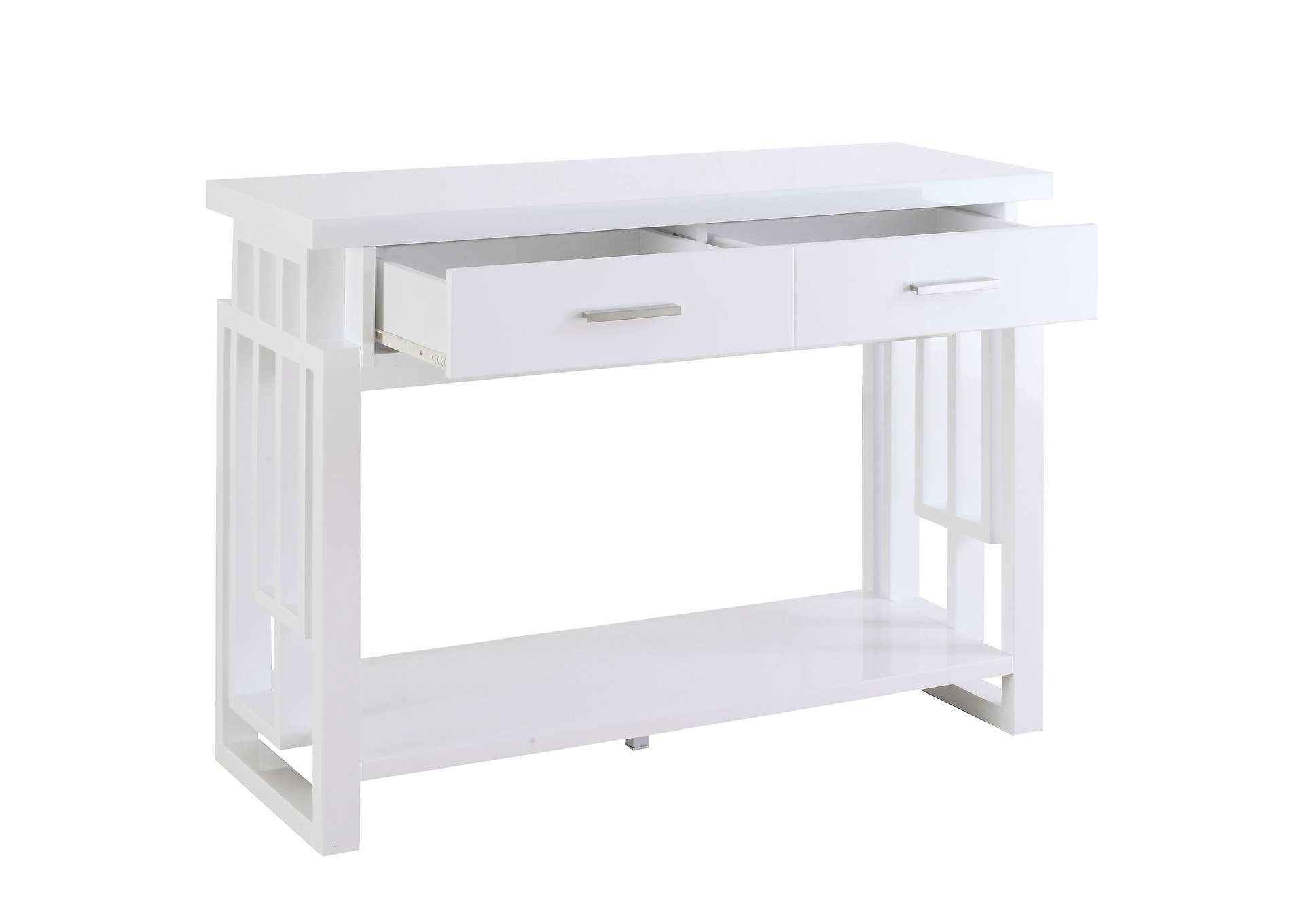 Schmitt Rectangular 2-drawer Sofa Table High Glossy White,Coaster Furniture