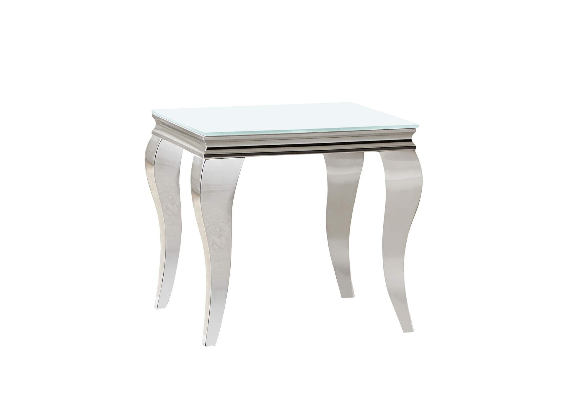 Luna Square End Table White and Chrome,Coaster Furniture