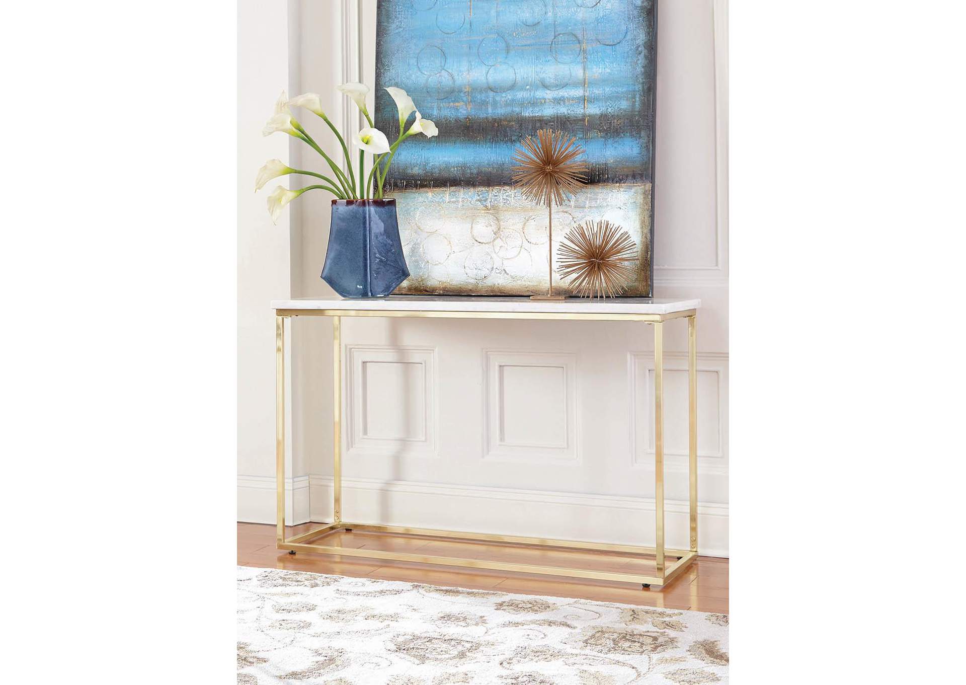 White/Brushed Brass Coffee Table,ABF Coaster Furniture