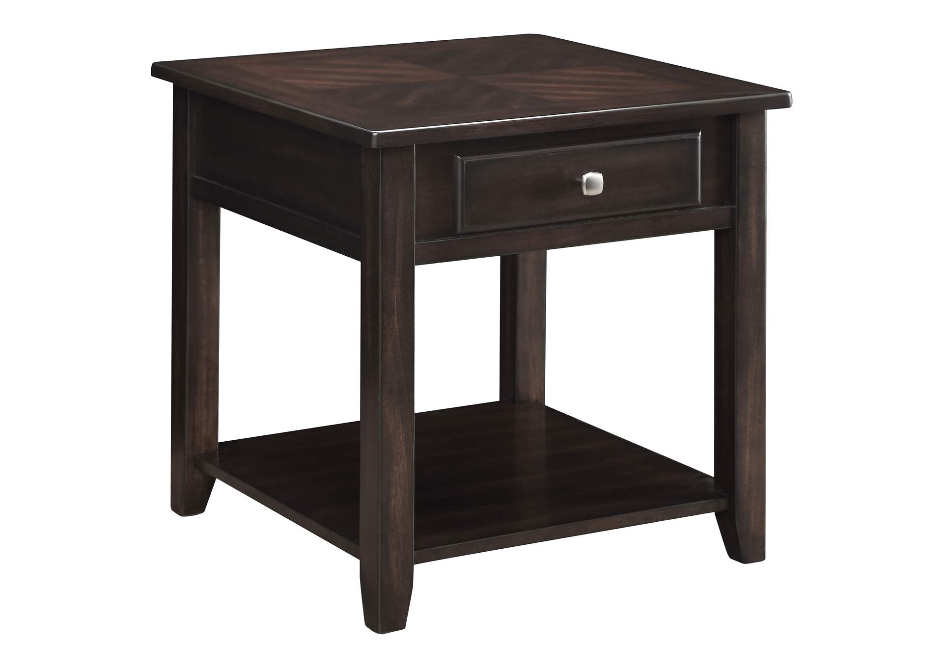 Bradford Square 1-shelf End Table Walnut,Coaster Furniture