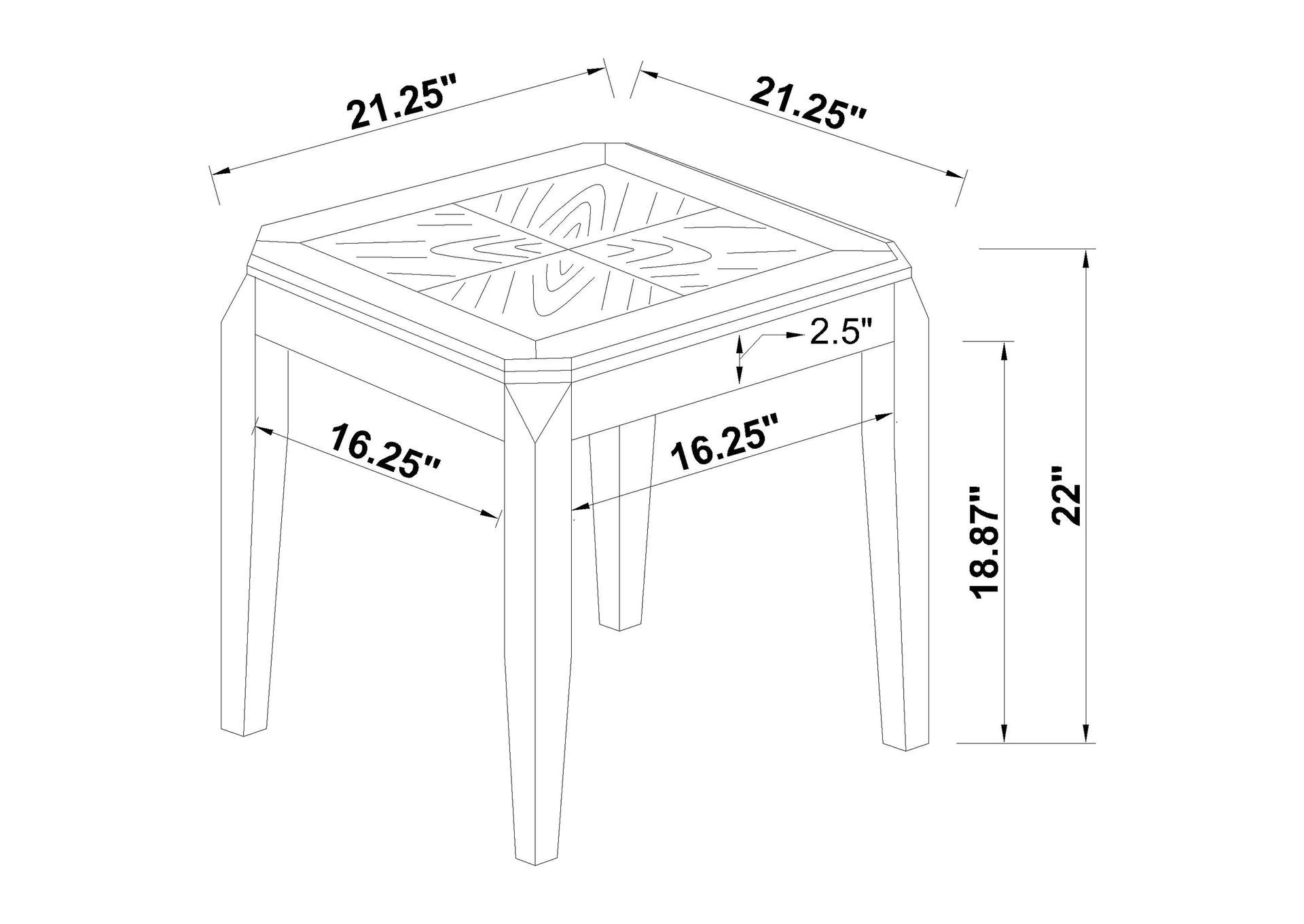 Baylor Square End Table Walnut,Coaster Furniture