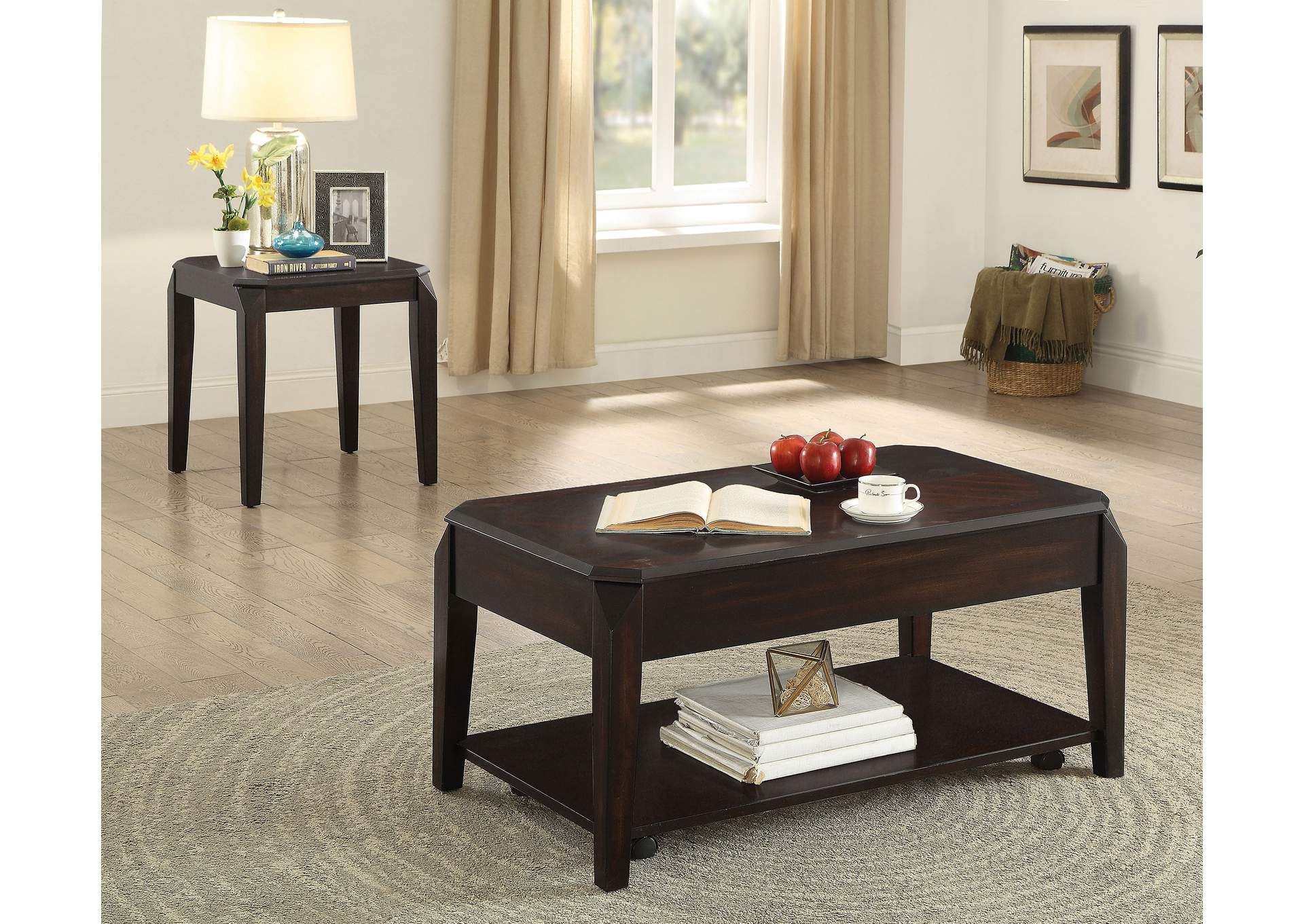 Baylor Lift Top Coffee Table with Hidden Storage Walnut,Coaster Furniture