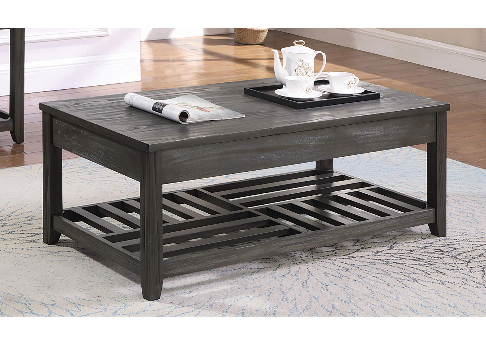 Cliffview Lift Top Coffee Table with Storage Cavities Grey,Coaster Furniture