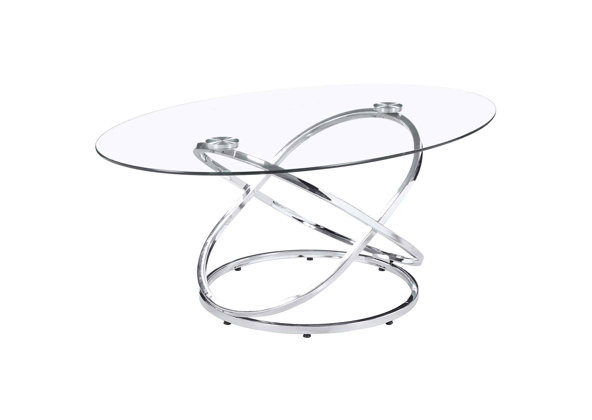 Warren 3-piece Occasional Set Chrome and Clear,Coaster Furniture