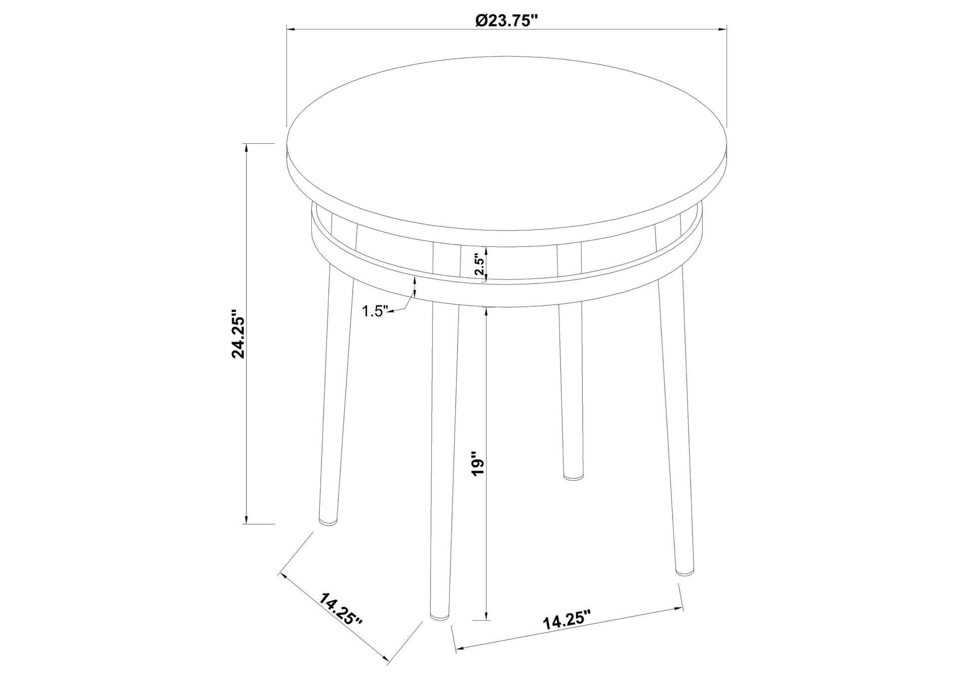 Avilla Round End Table White and Chrome,Coaster Furniture