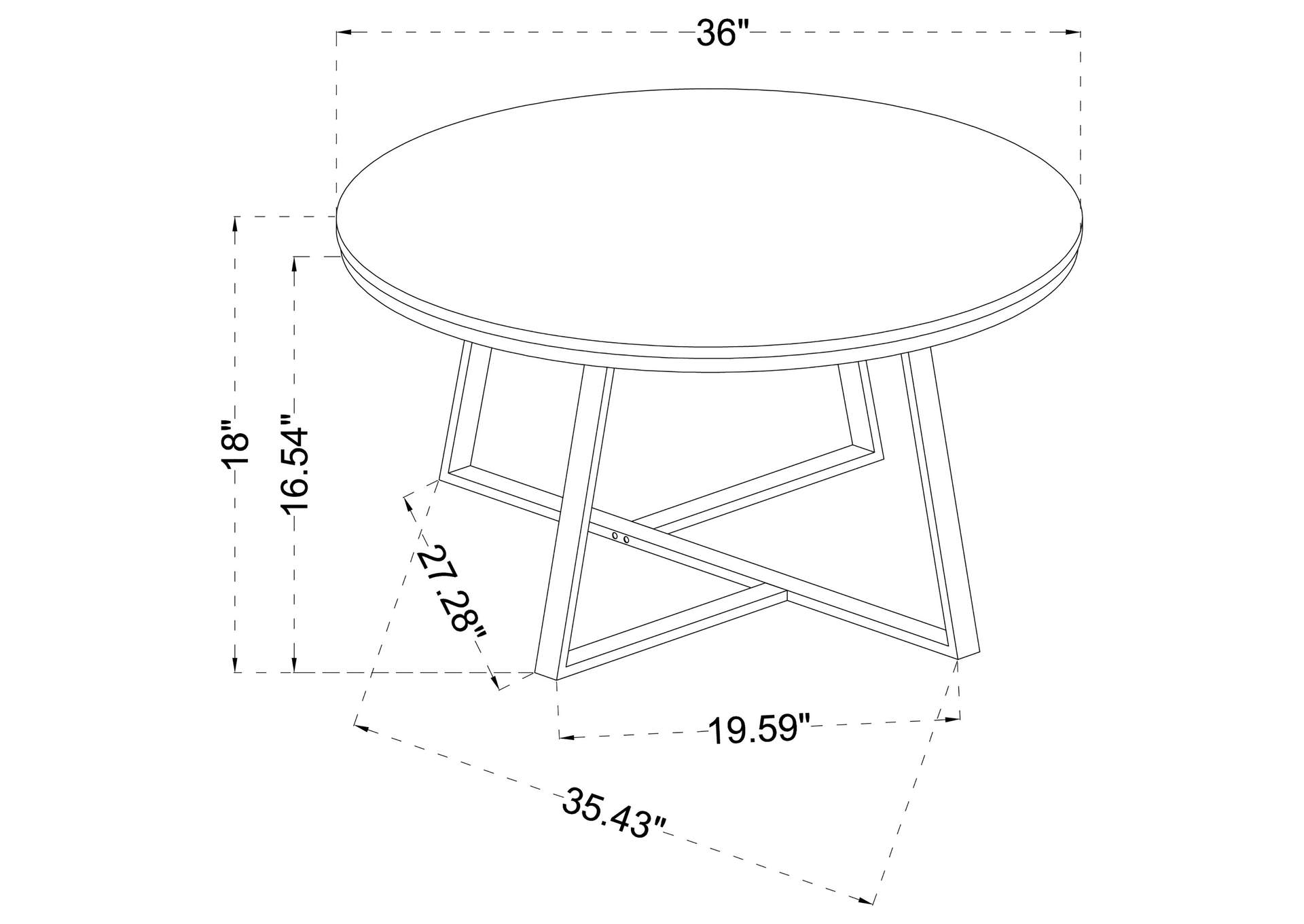 Hugo Round Coffee Table White and Matte Black,Coaster Furniture