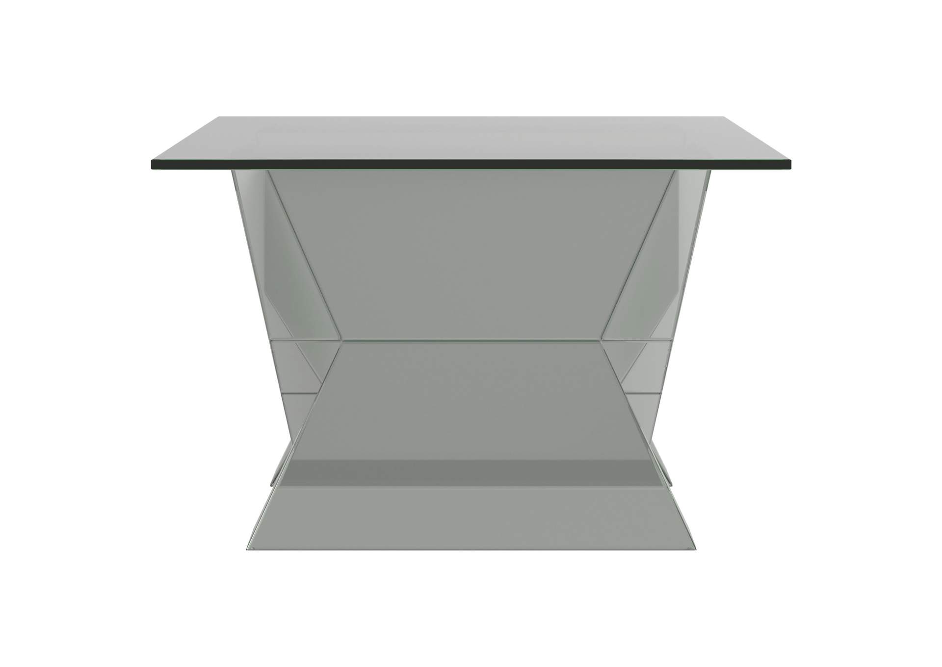 Taffeta V-shaped Coffee Table with Glass Top Silver,Coaster Furniture