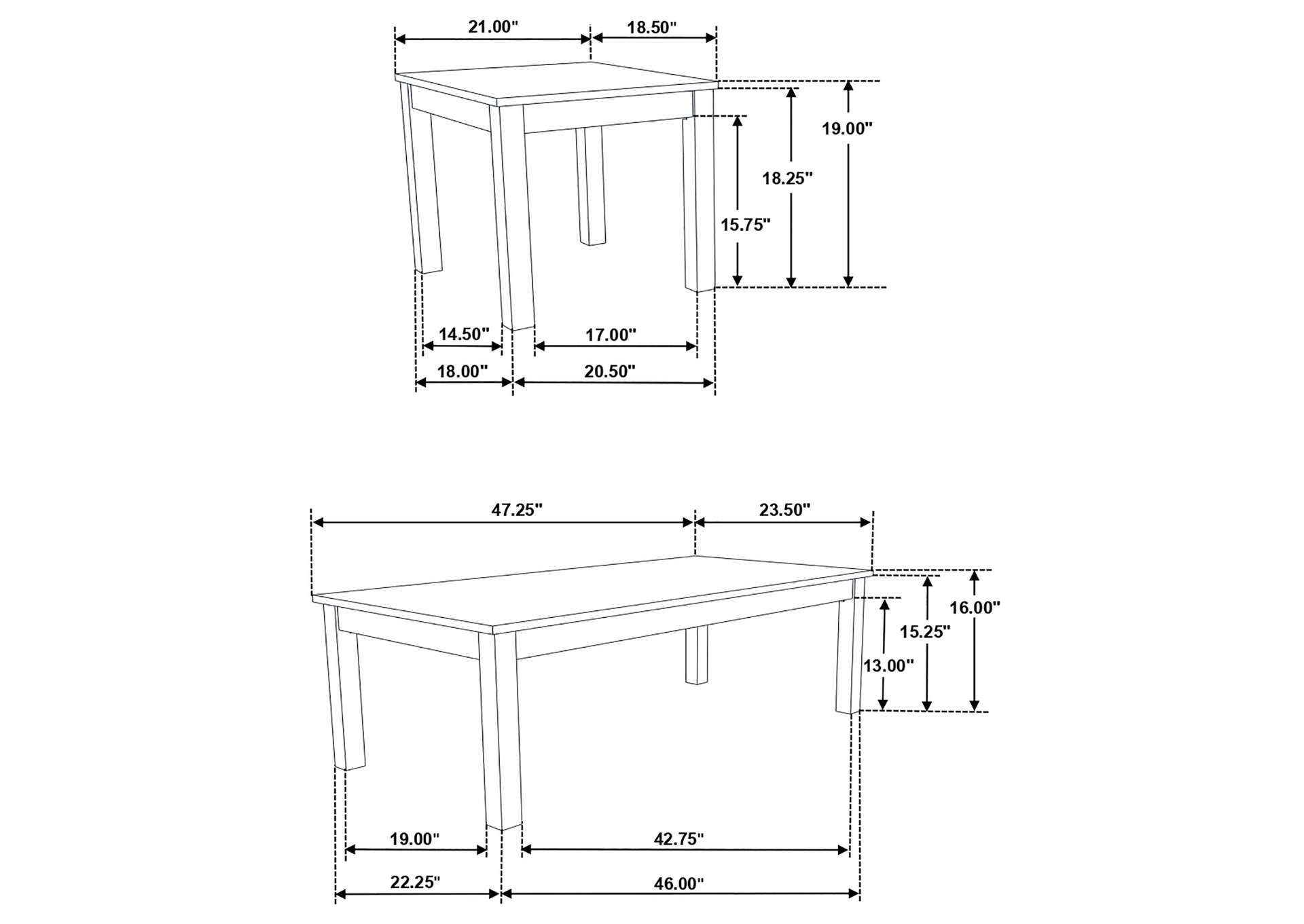 Darius Faux Marble Rectangle 3-piece Occasional Table Set Black,Coaster Furniture