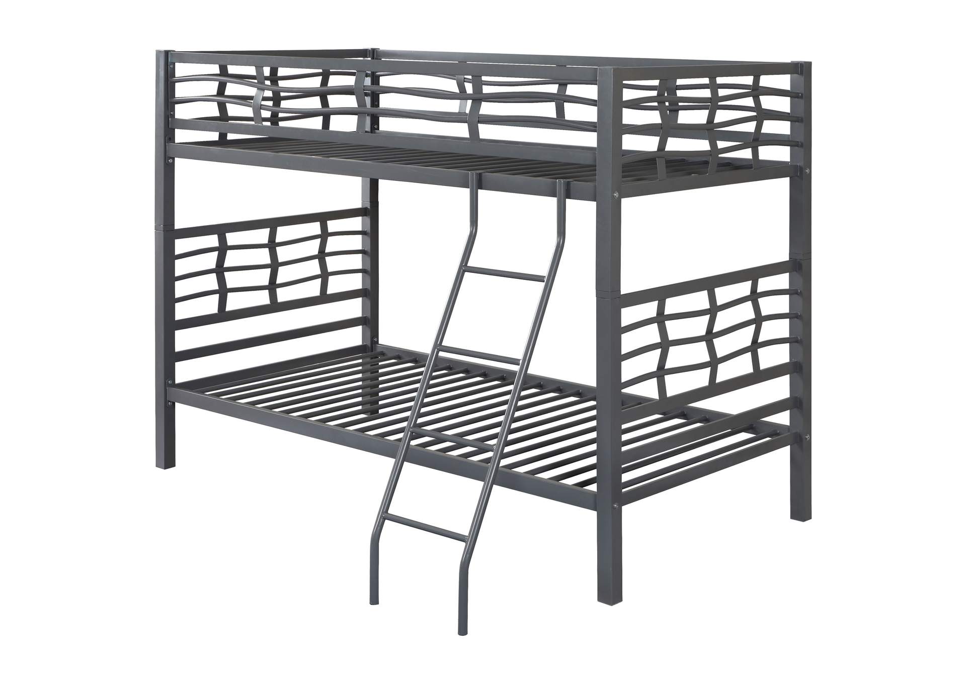 Fairfax Twin over Twin Bunk Bed with Ladder Light Gunmetal,Coaster Furniture