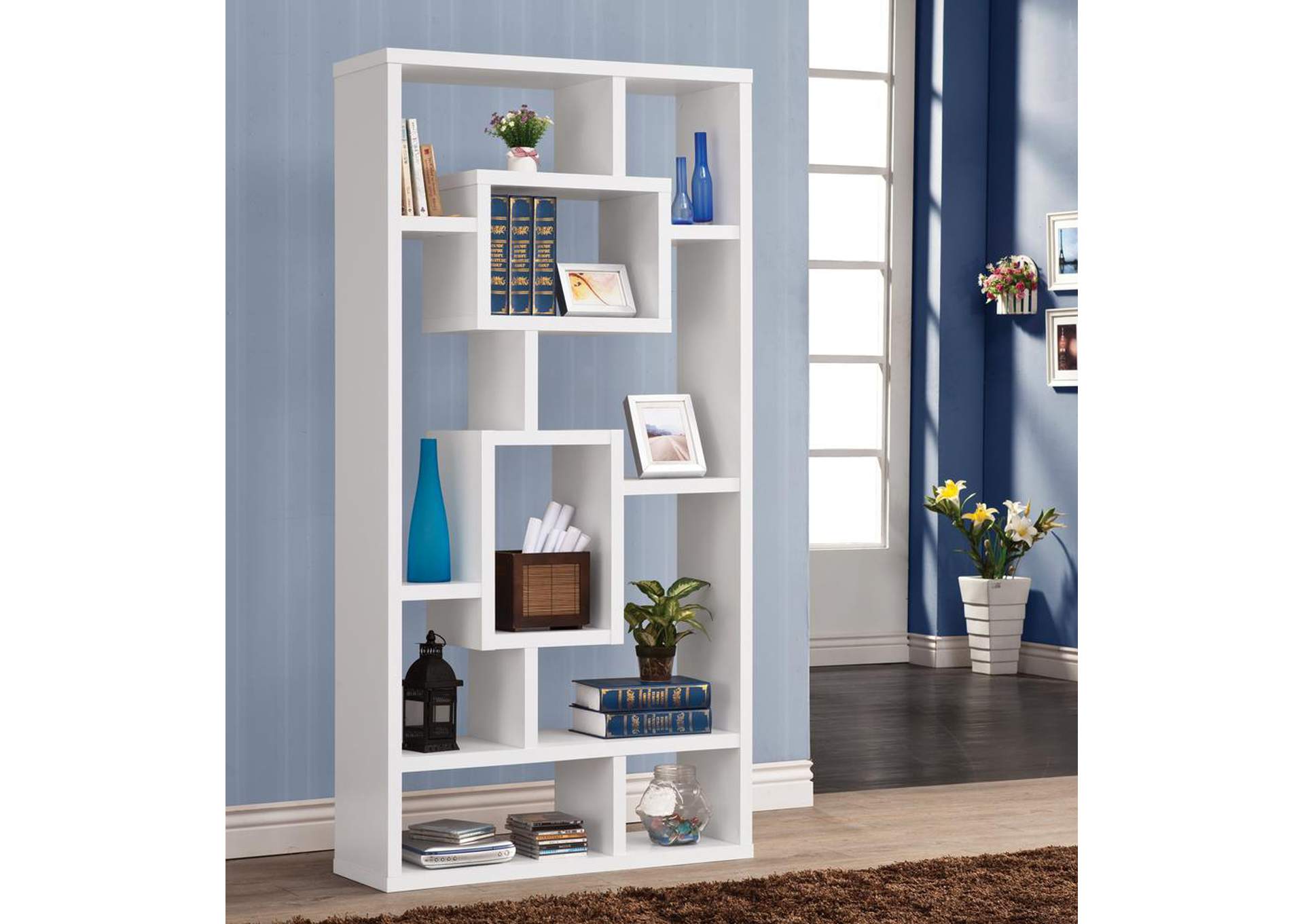White Bookcase,ABF Coaster Furniture
