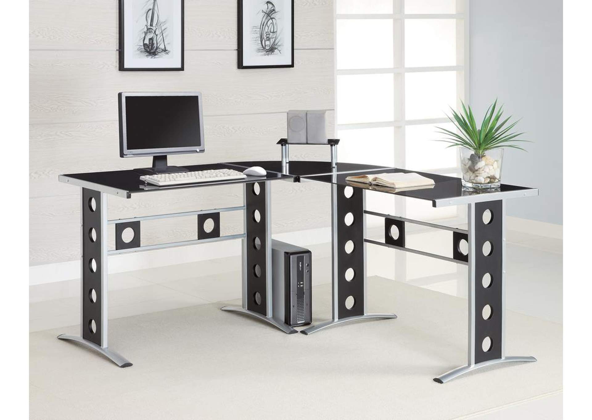 Black & Silver Computer Unit,ABF Coaster Furniture