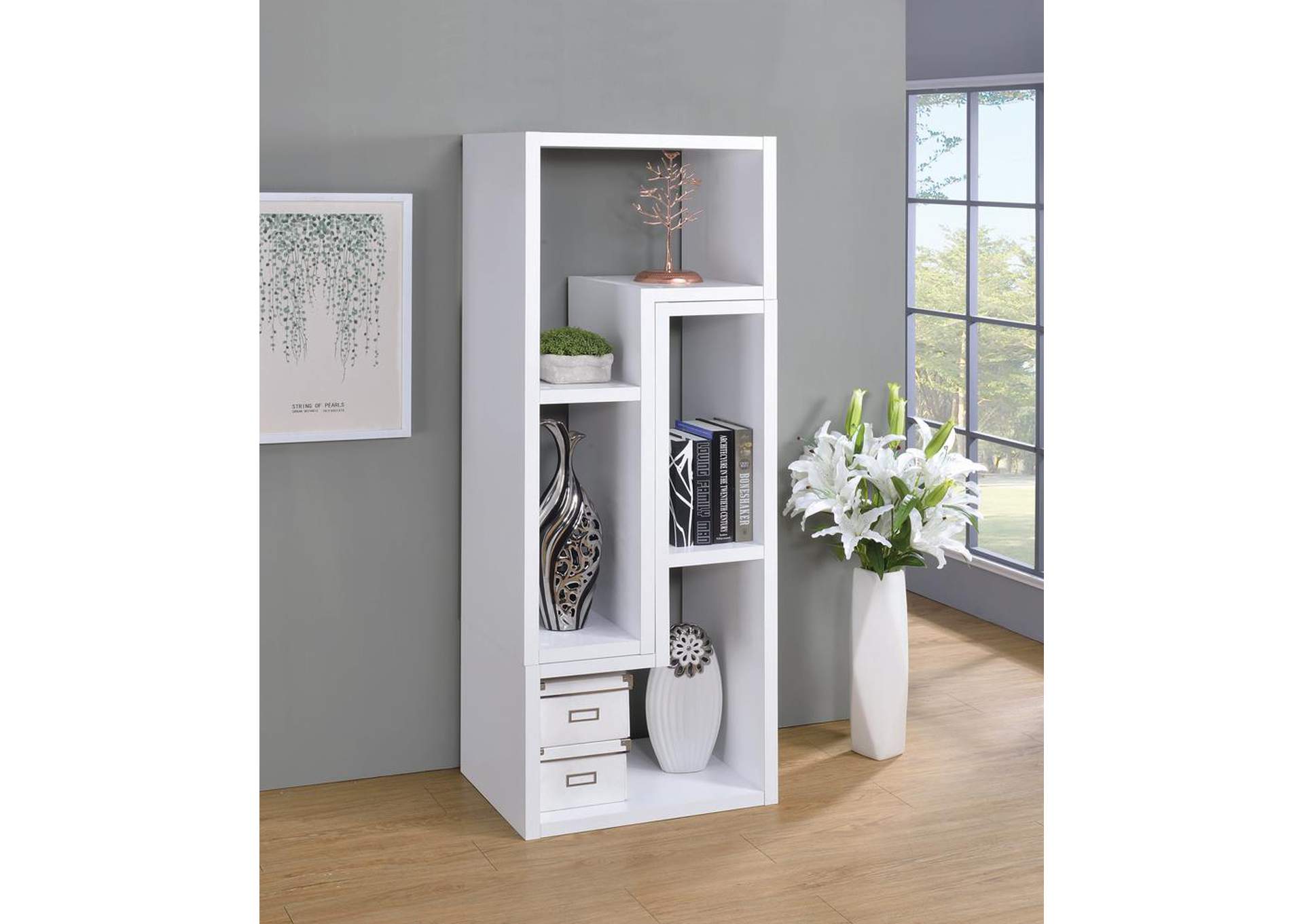 White Bookcase,ABF Coaster Furniture