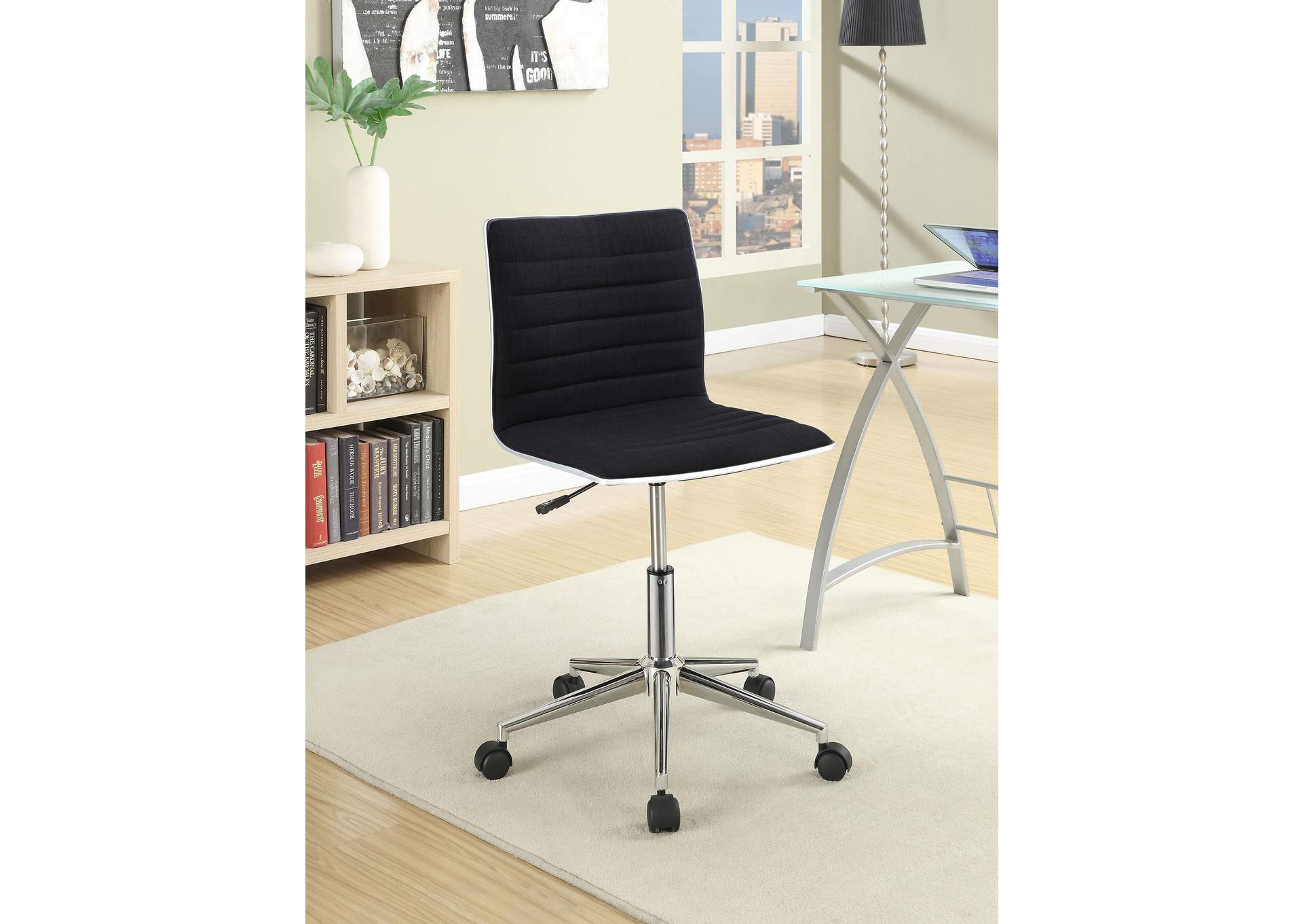 Chryses Adjustable Height Office Chair Black and Chrome,Coaster Furniture
