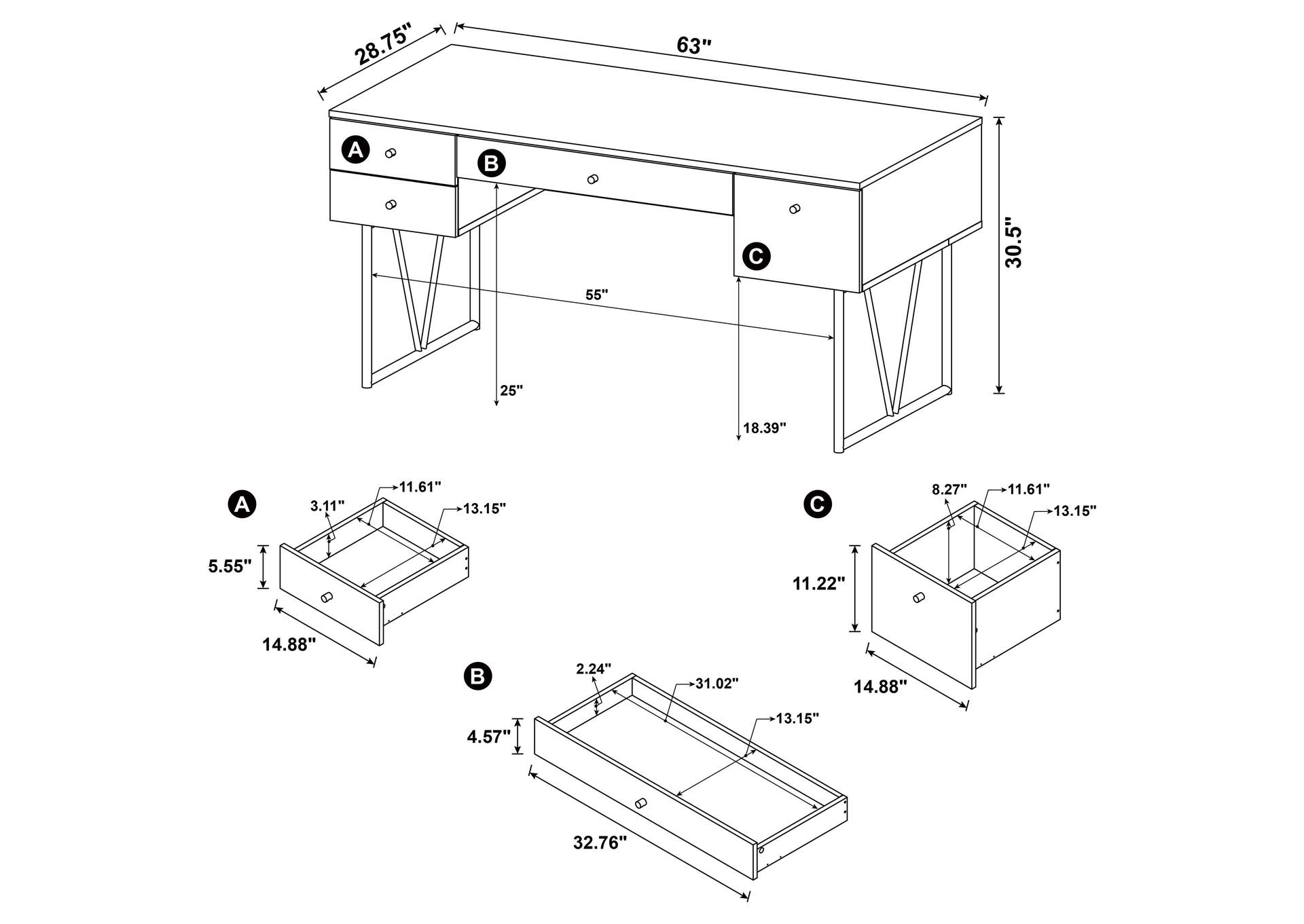 WRITING DESK,Coaster Furniture