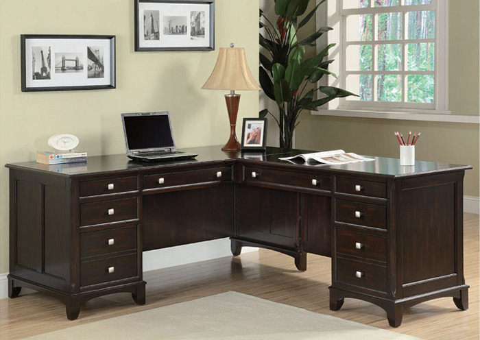 Garson Walnut Pedestal Desk,ABF Coaster Furniture