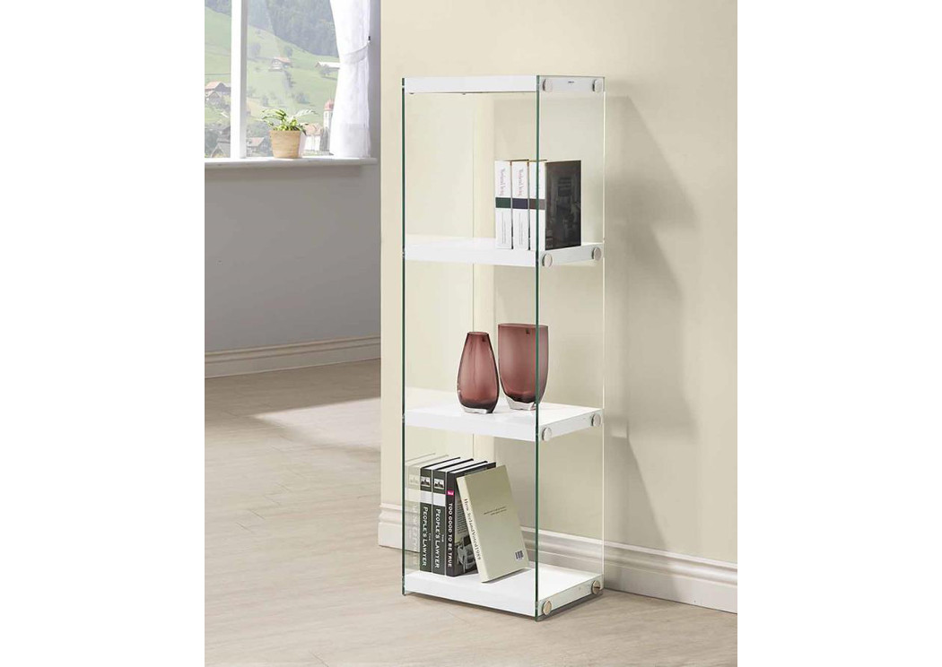 Glossy White Bookcase,ABF Coaster Furniture