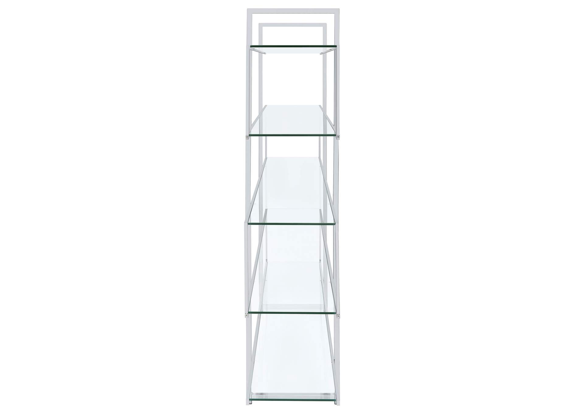 5-shelf Bookcase Chrome and Clear,Coaster Furniture