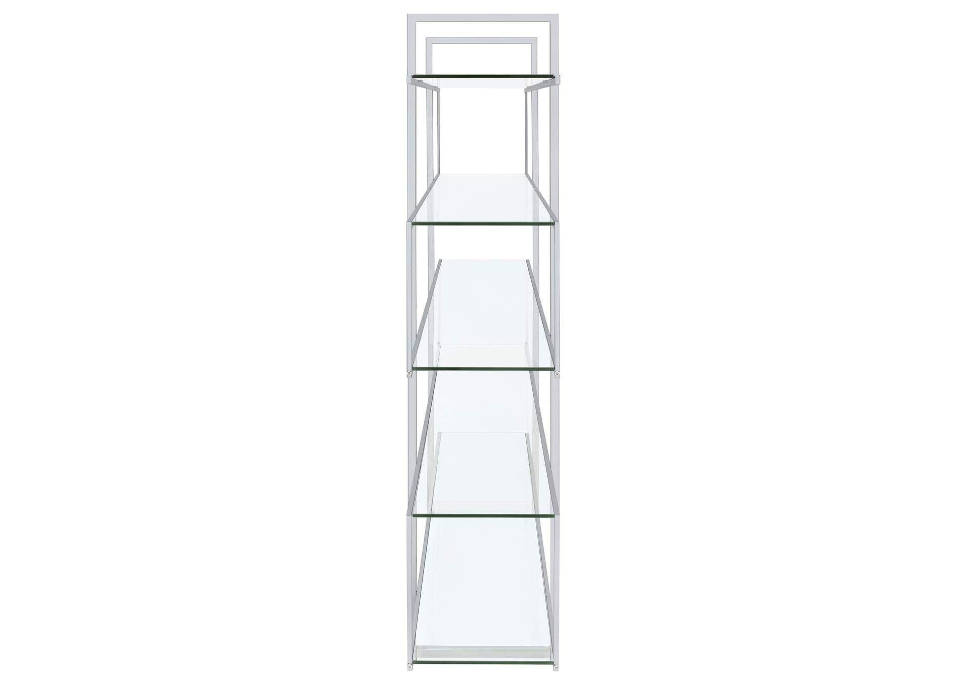 5-shelf Bookcase Chrome and Clear,Coaster Furniture