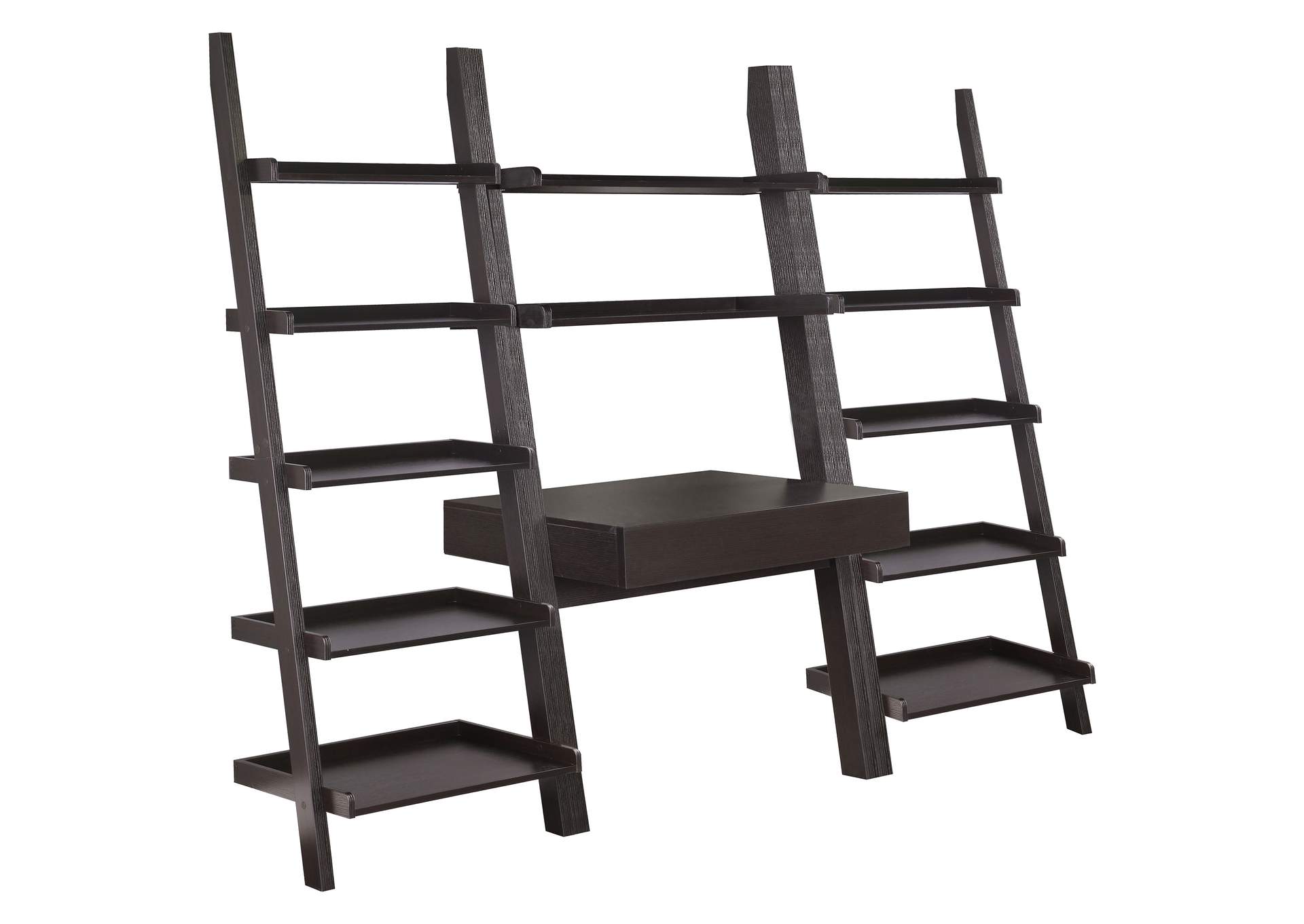 Colella 3-piece 1-drawer Ladder Desk Set Cappuccino,Coaster Furniture