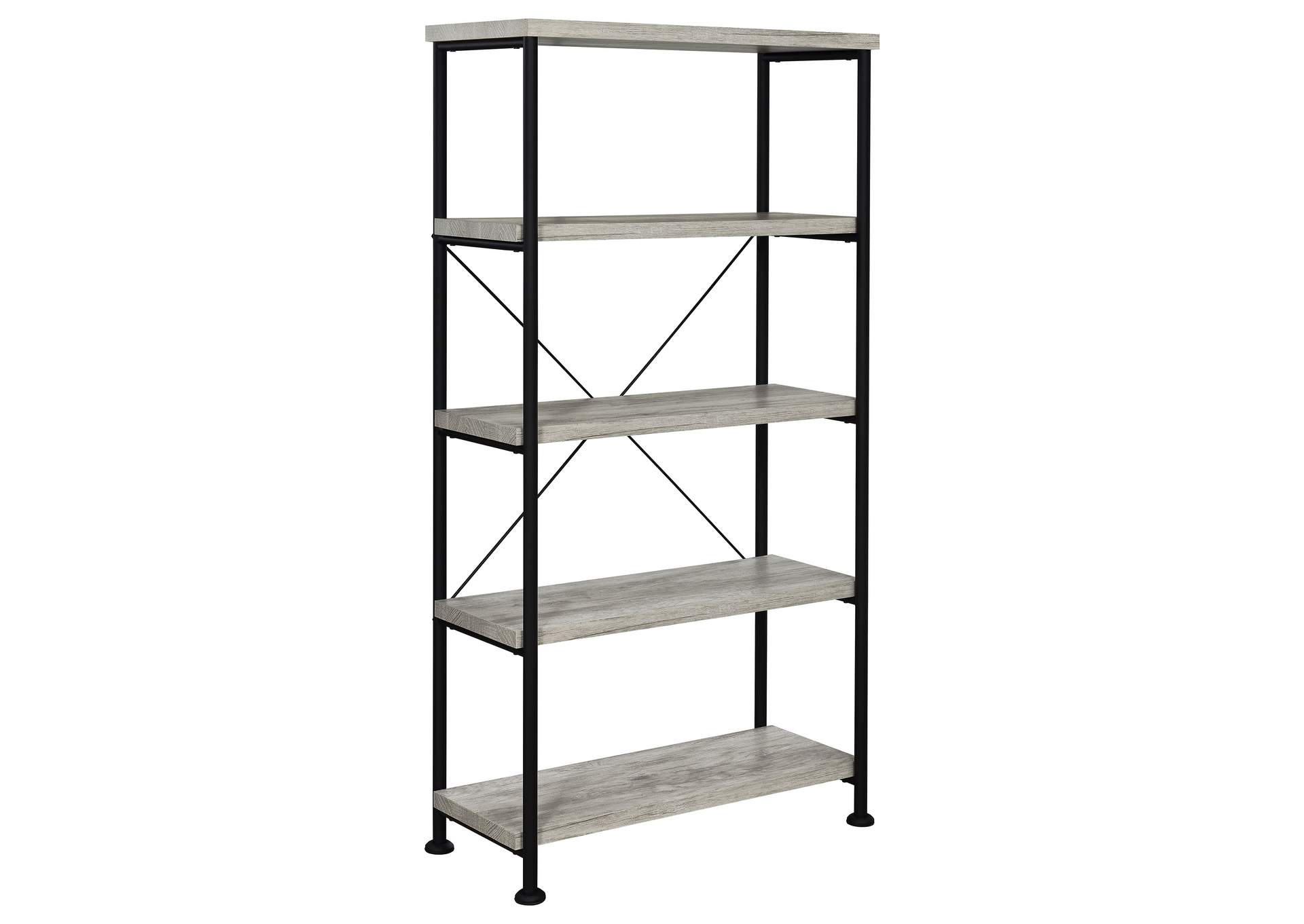 Analiese 4-shelf Bookcase Grey Driftwood,Coaster Furniture