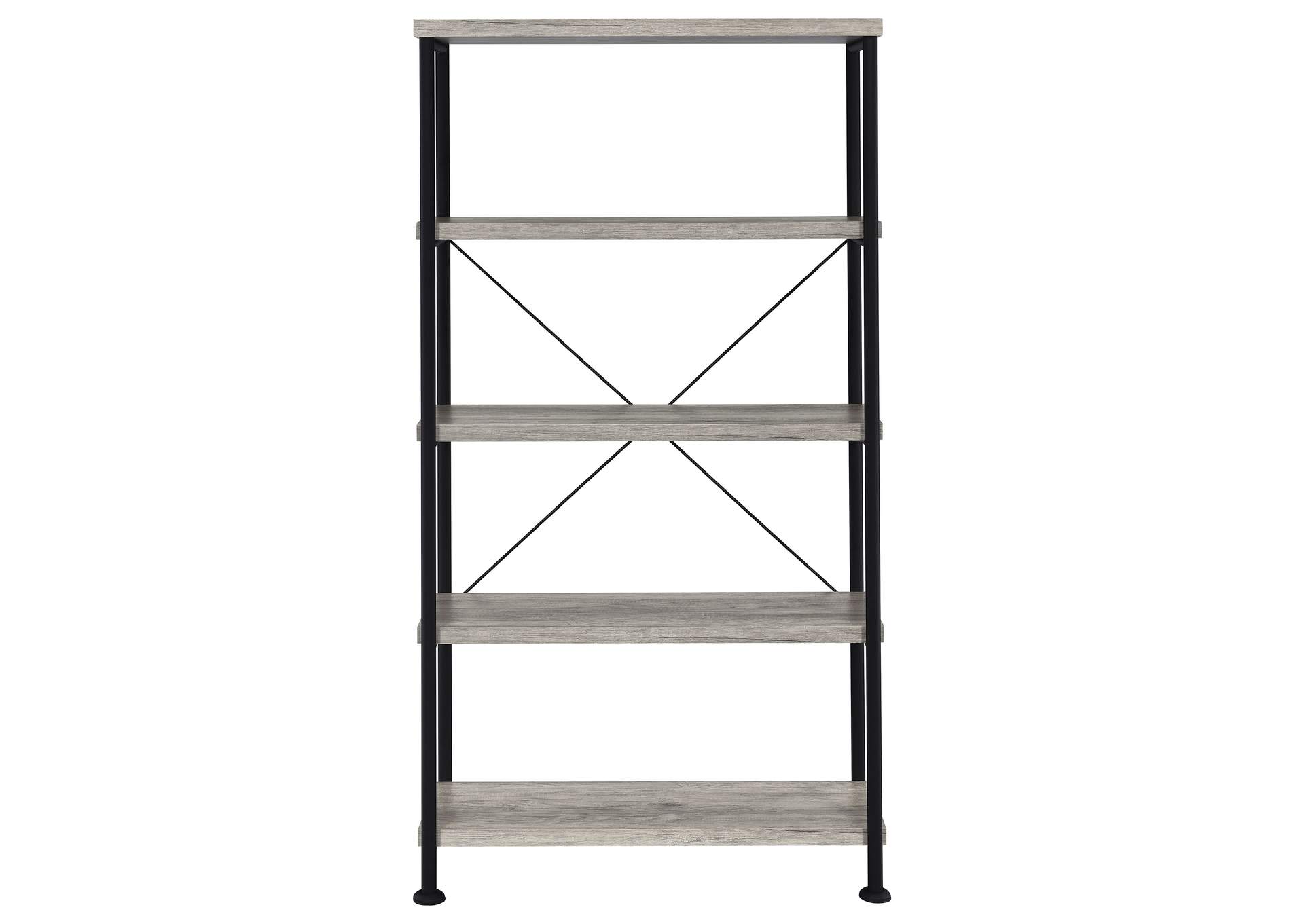 Analiese 4-shelf Bookcase Grey Driftwood,Coaster Furniture