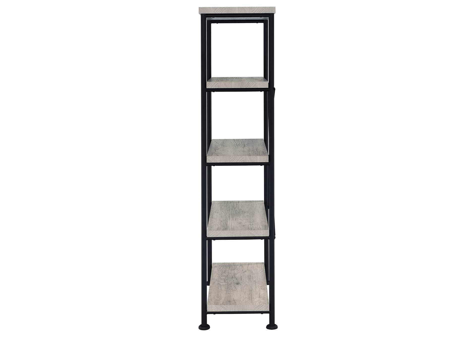 Analiese 4-shelf Bookcase Grey Driftwood,Coaster Furniture