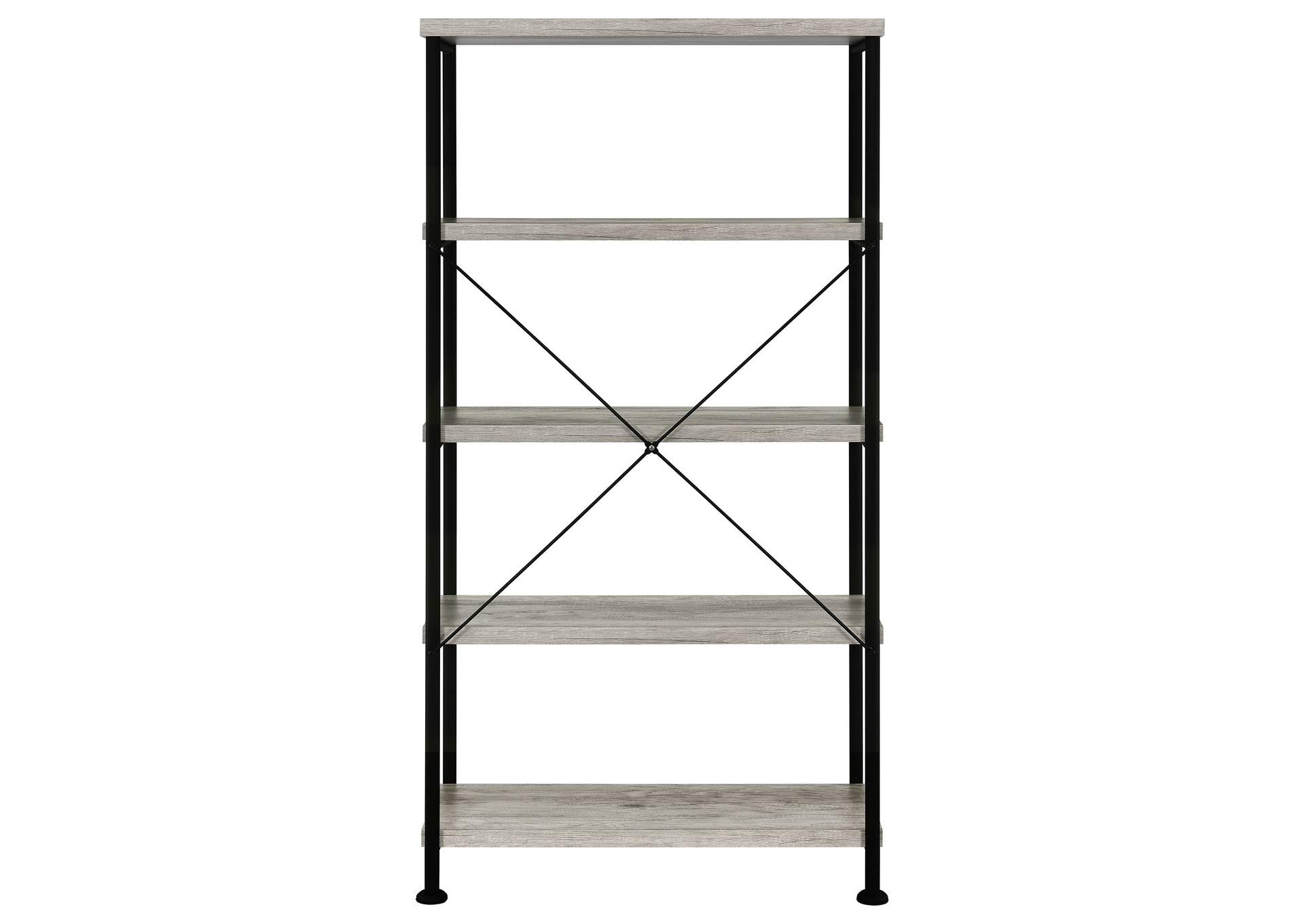 Analiese 4-shelf Bookcase Grey Driftwood,Coaster Furniture