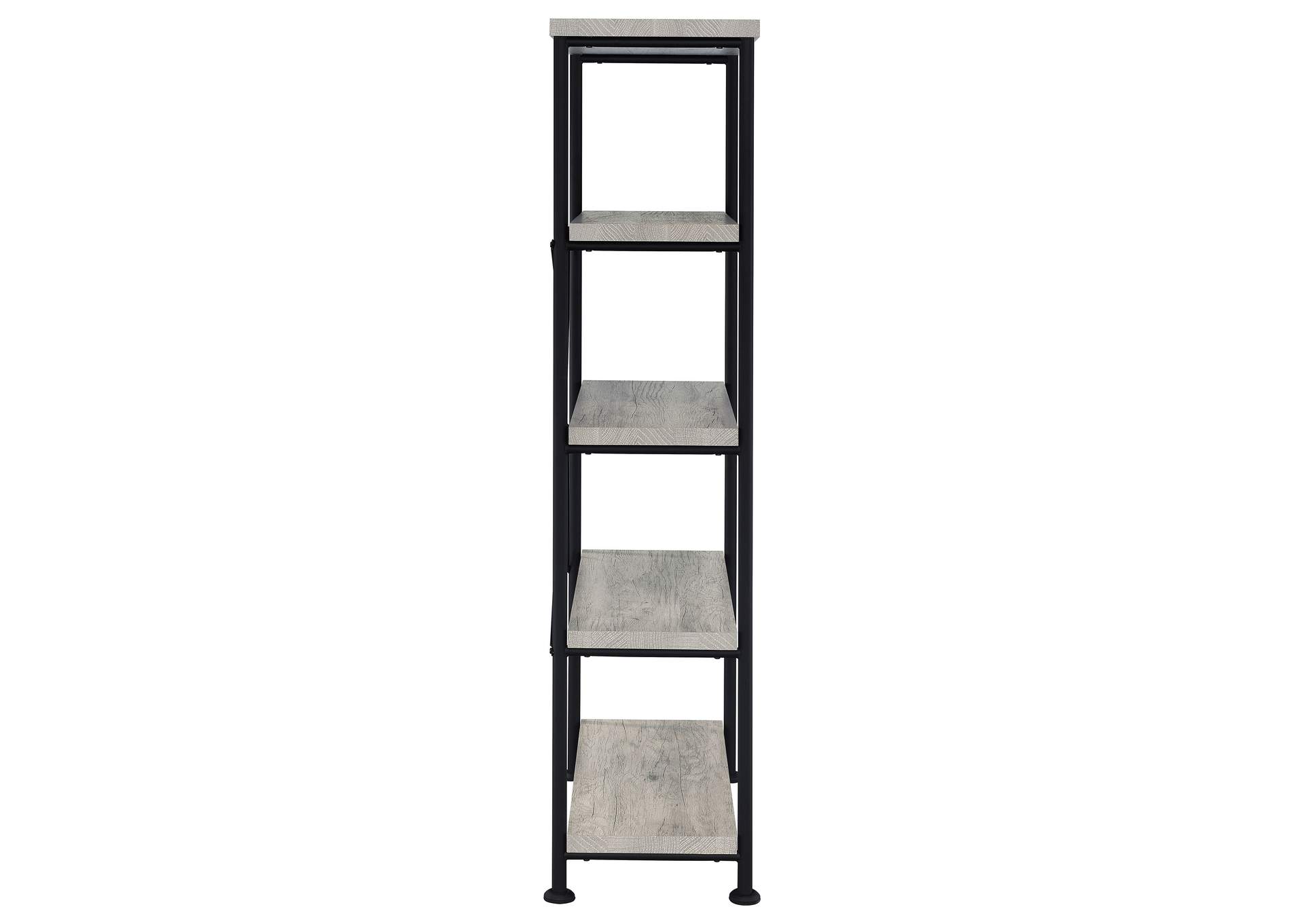 Analiese 4-shelf Bookcase Grey Driftwood,Coaster Furniture