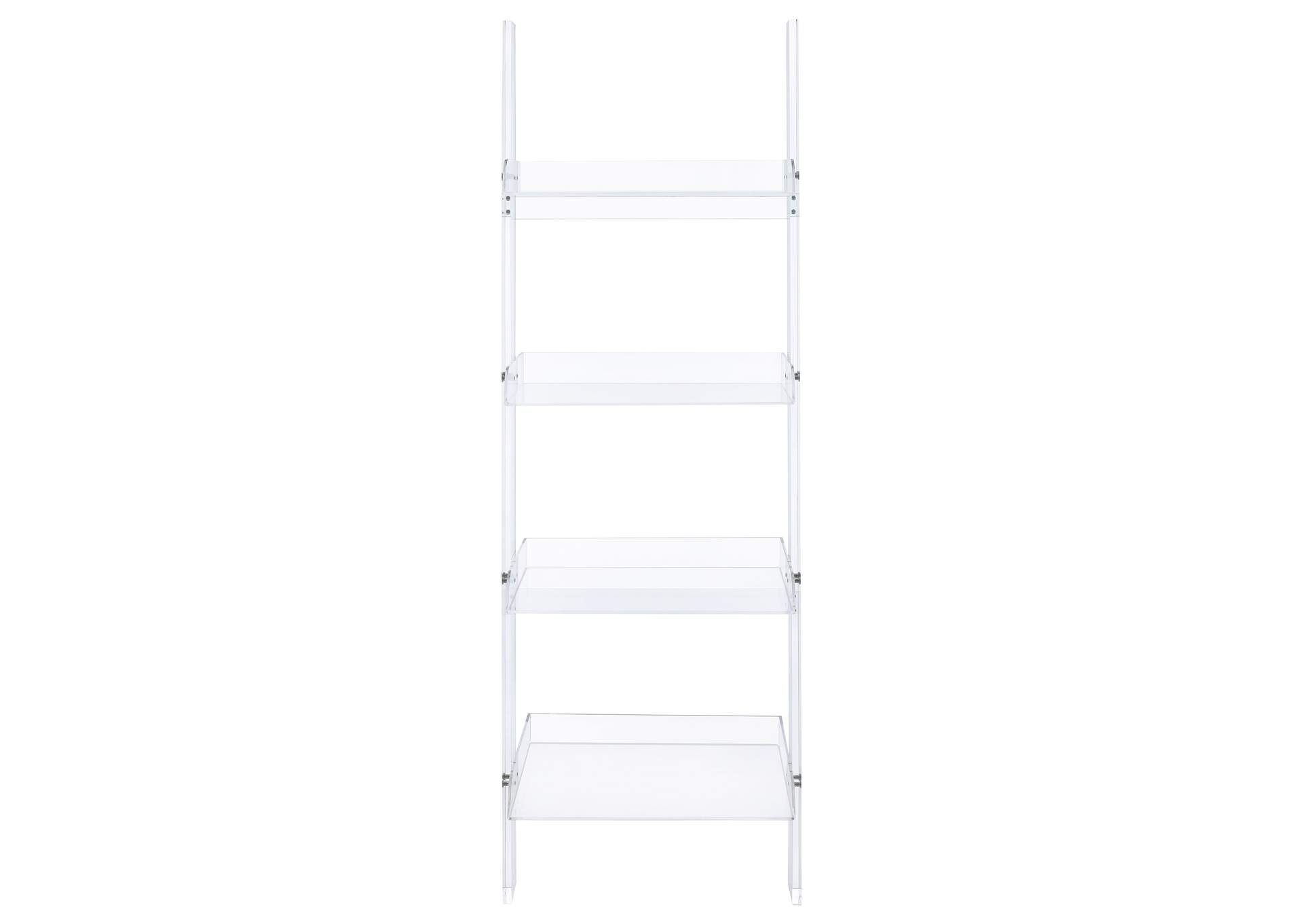 Amaturo 4-shelf Ladder Bookcase Clear,Coaster Furniture