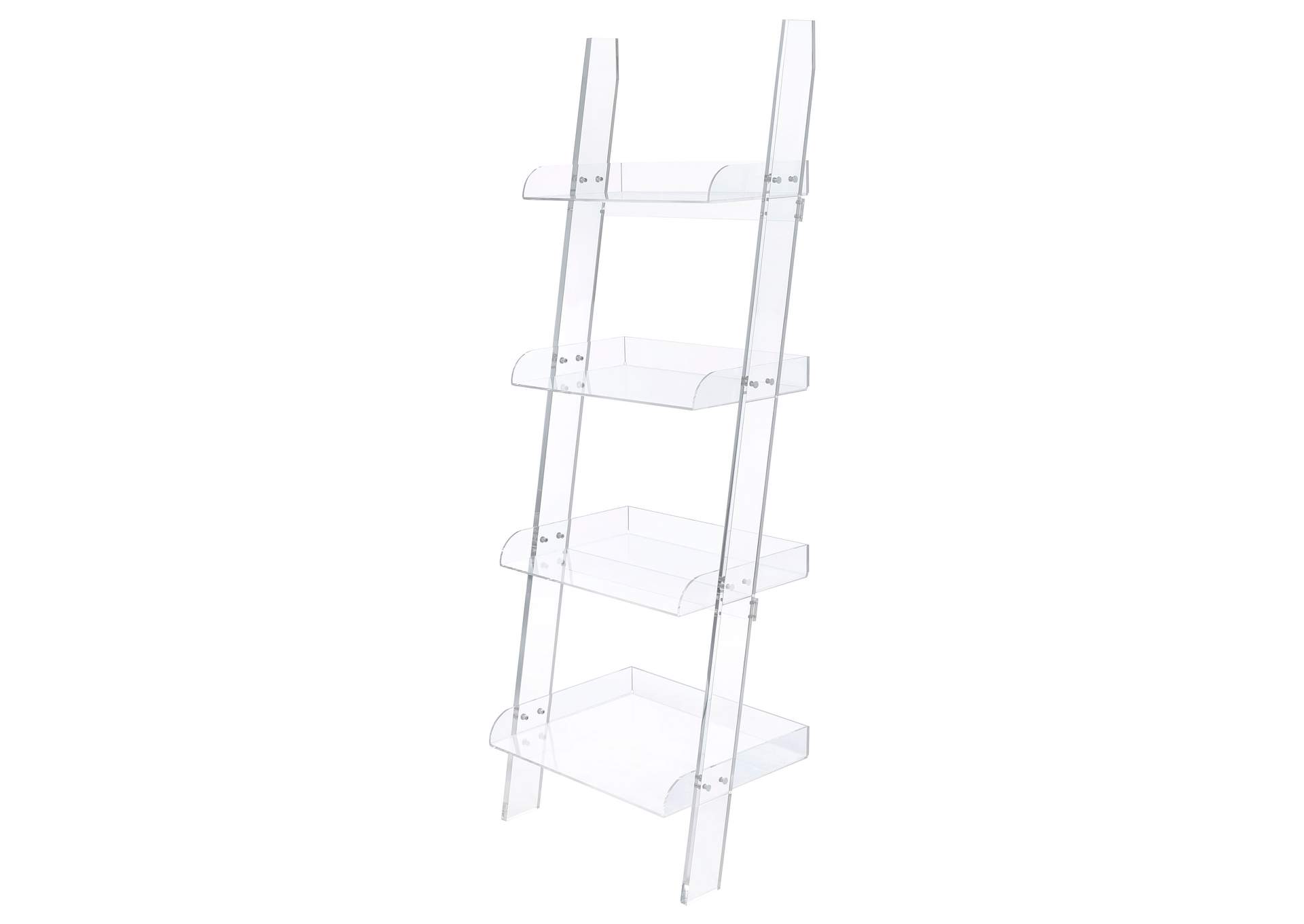 Amaturo 4-shelf Ladder Bookcase Clear,Coaster Furniture