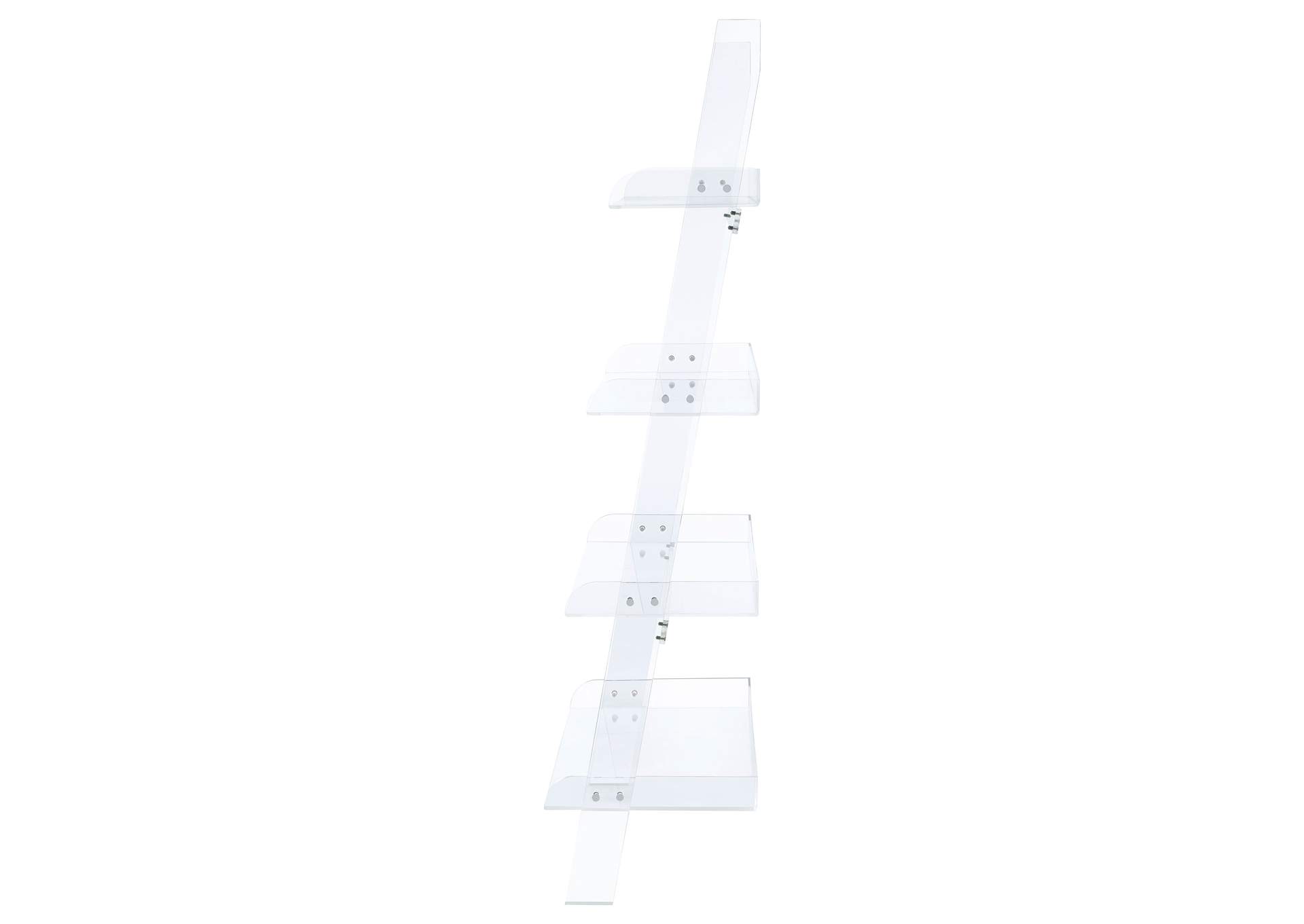 Amaturo 4-shelf Ladder Bookcase Clear,Coaster Furniture