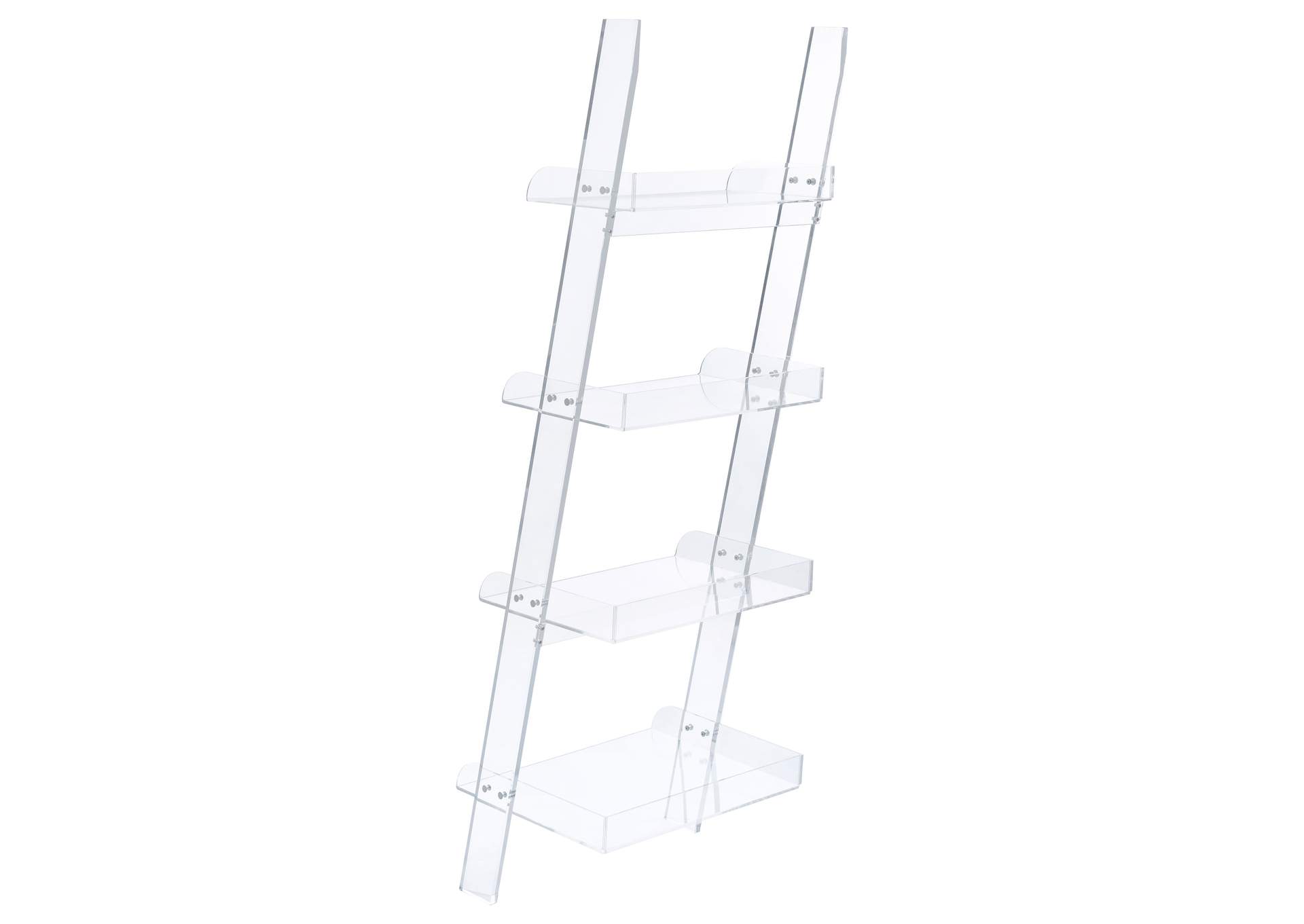 Amaturo 4-shelf Ladder Bookcase Clear,Coaster Furniture