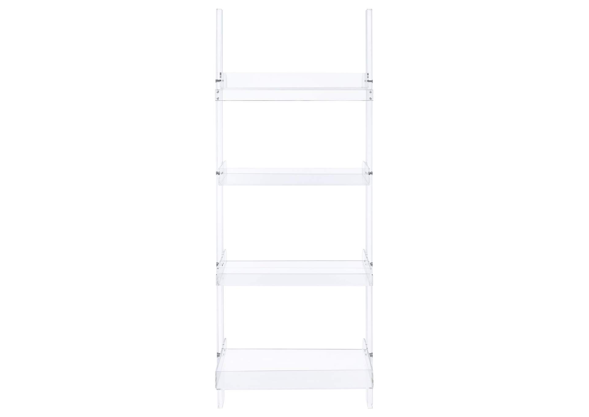 Amaturo 4-shelf Ladder Bookcase Clear,Coaster Furniture