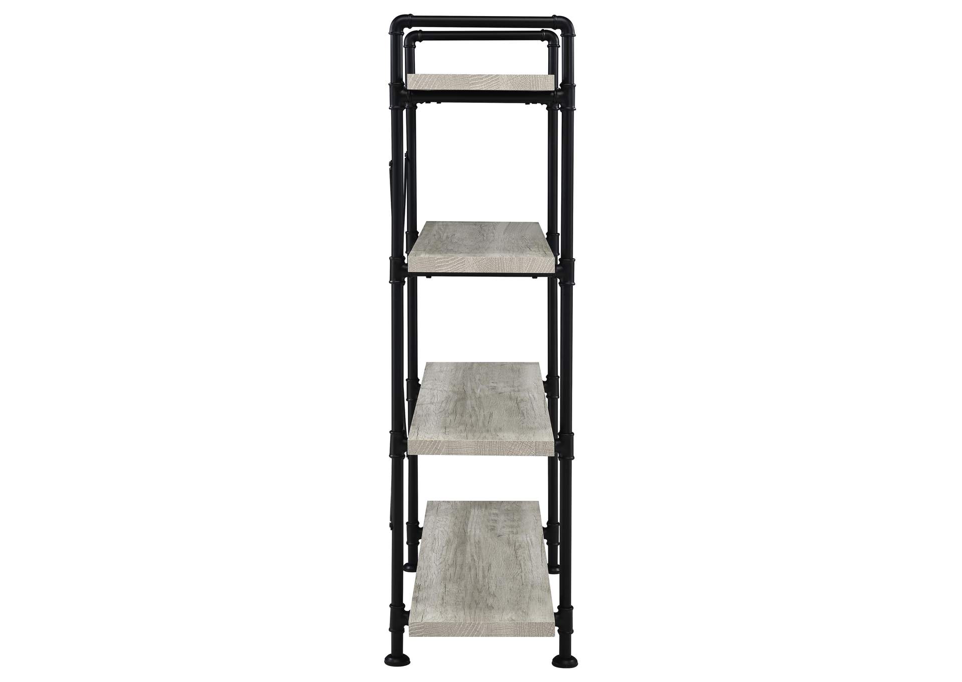 Delray 4-tier Open Shelving Bookcase Grey Driftwood and Black,Coaster Furniture