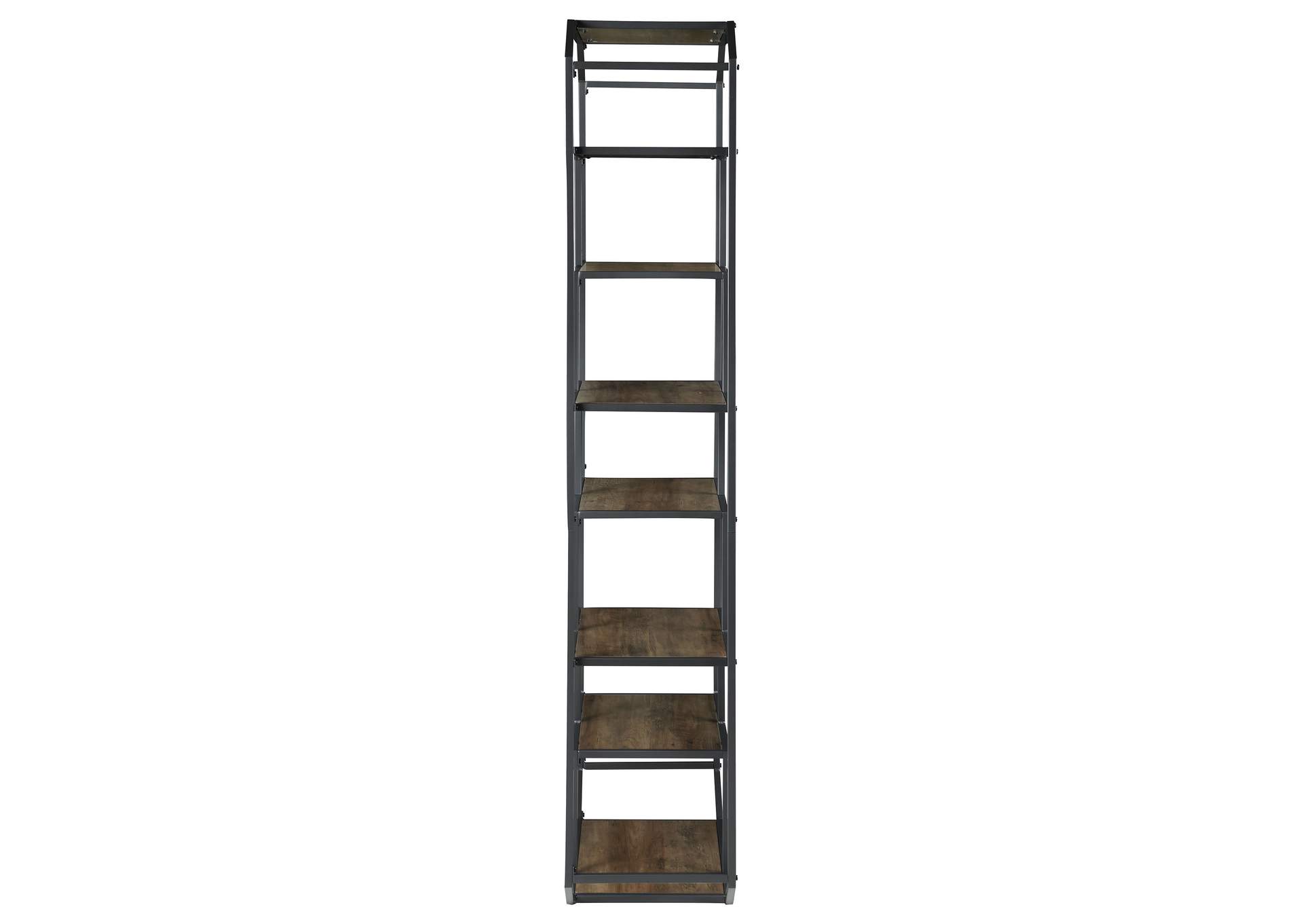 Leland 6-shelf Bookcase Rustic Brown and Dark Grey,Coaster Furniture