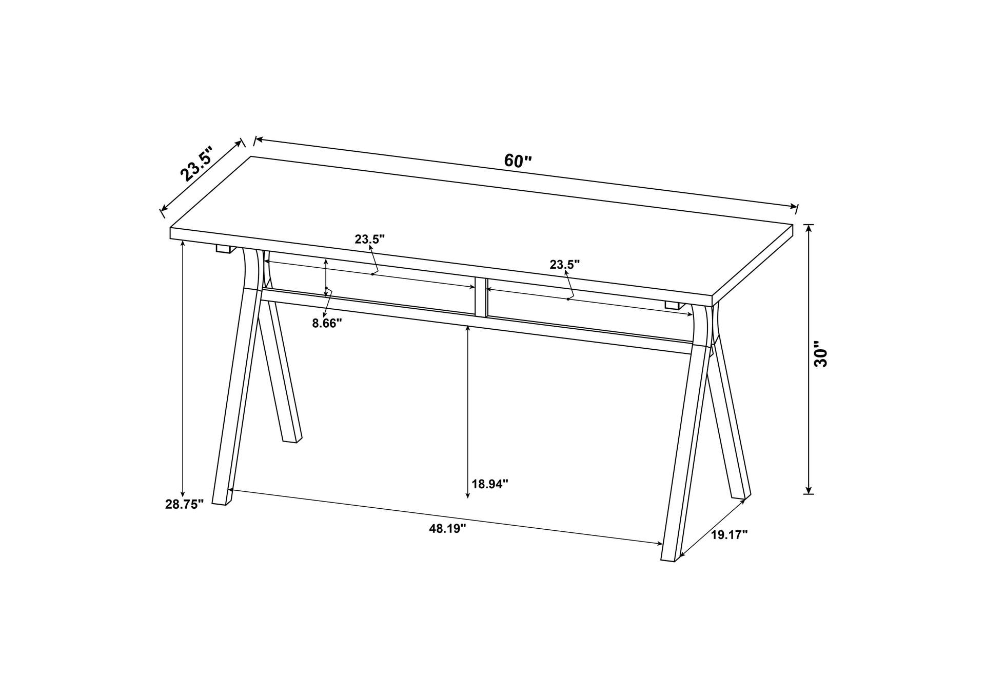 Tatum Rectangular Writing Desk Cement and Gunmetal,Coaster Furniture