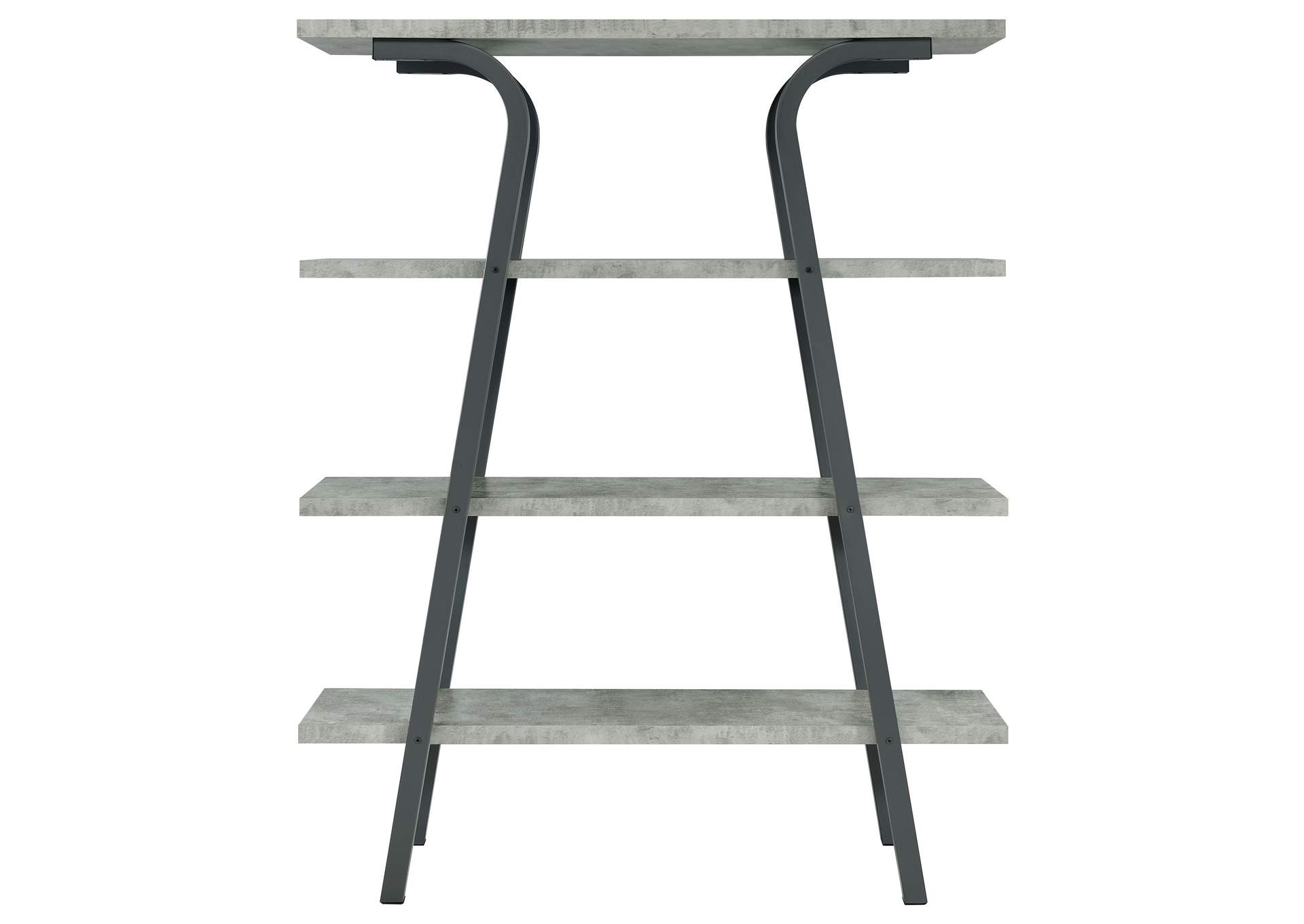 Tatum 4-tier Rectangular Bookcase Cement and Gunmetal,Coaster Furniture