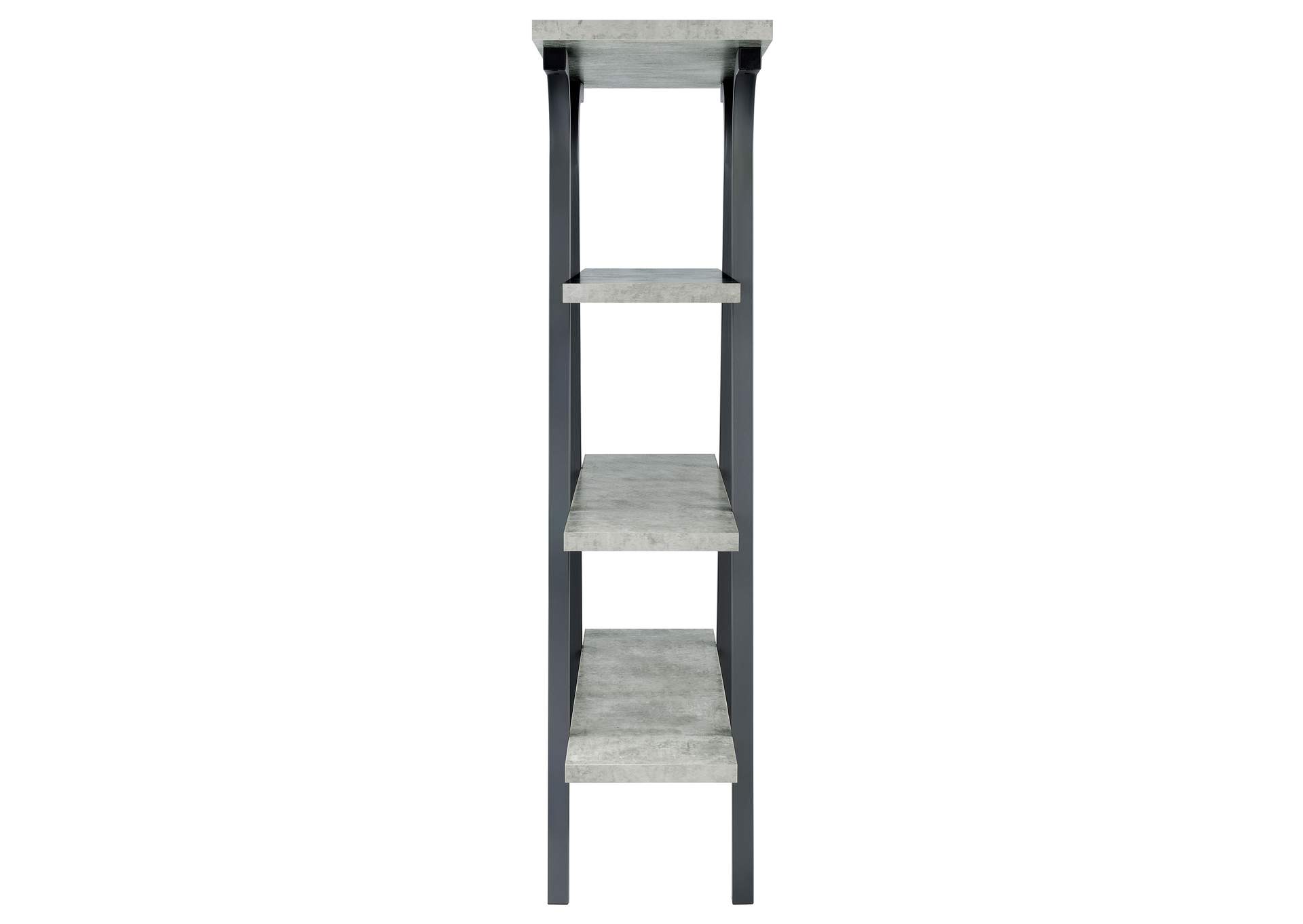 Tatum 4-tier Rectangular Bookcase Cement and Gunmetal,Coaster Furniture