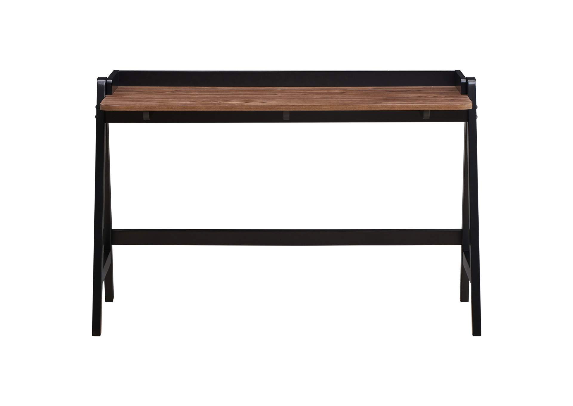 Raul Writing Desk Walnut and Black with USB ports,Coaster Furniture