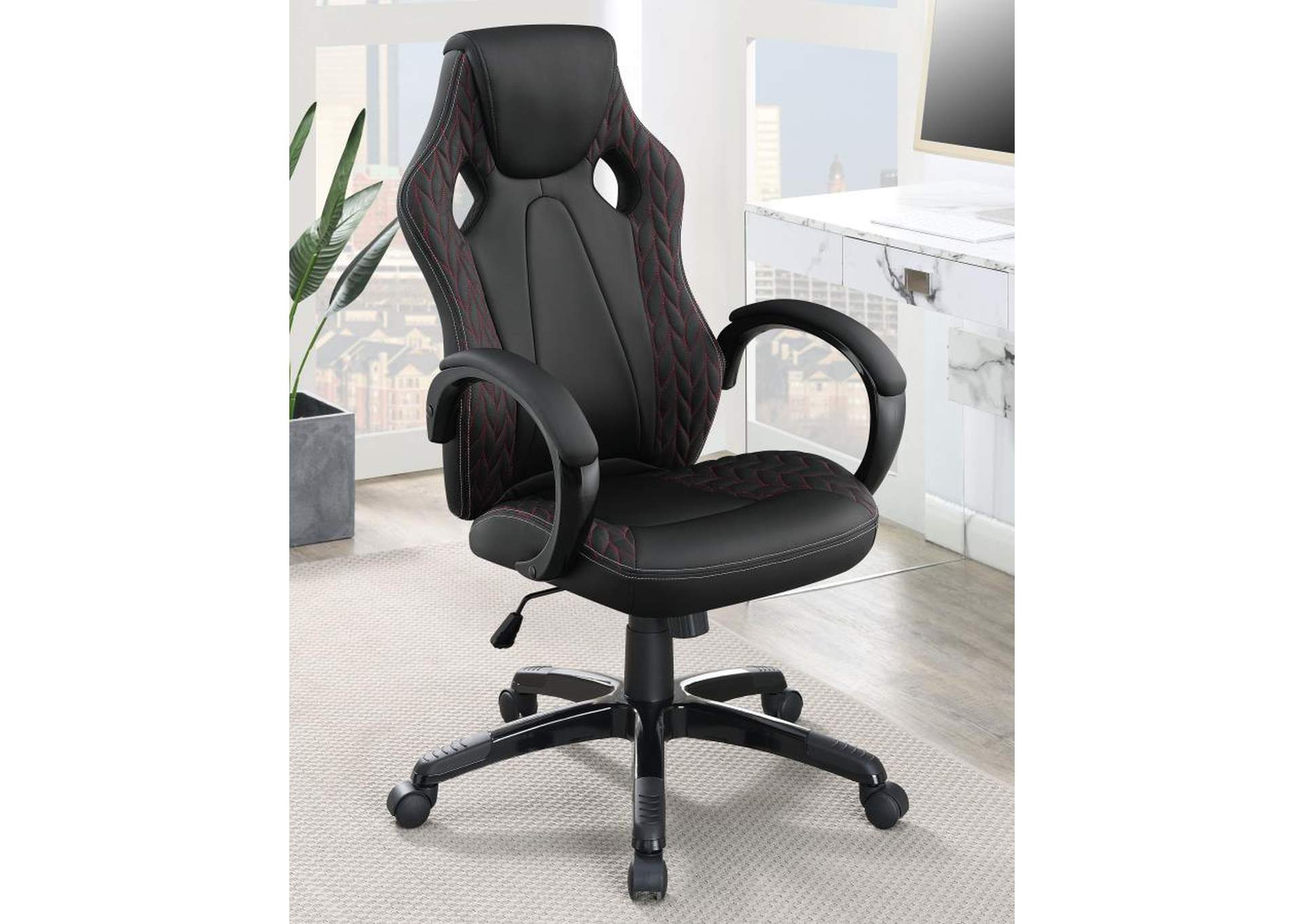 Carlos Arched Armrest Upholstered Office Chair Black,Coaster Furniture