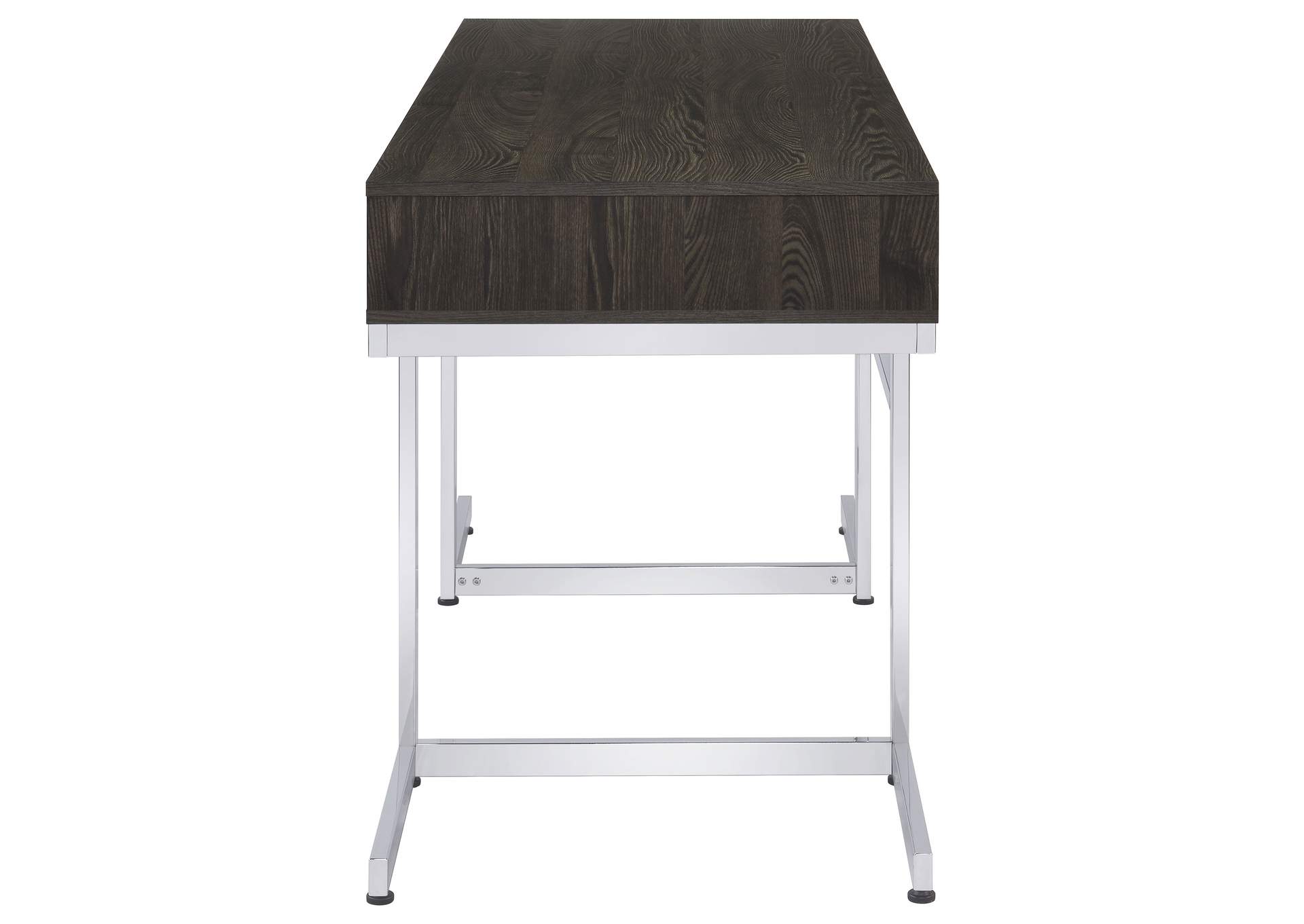 Noorvik 3-drawer Writing Desk Dark Oak and Chrome,Coaster Furniture