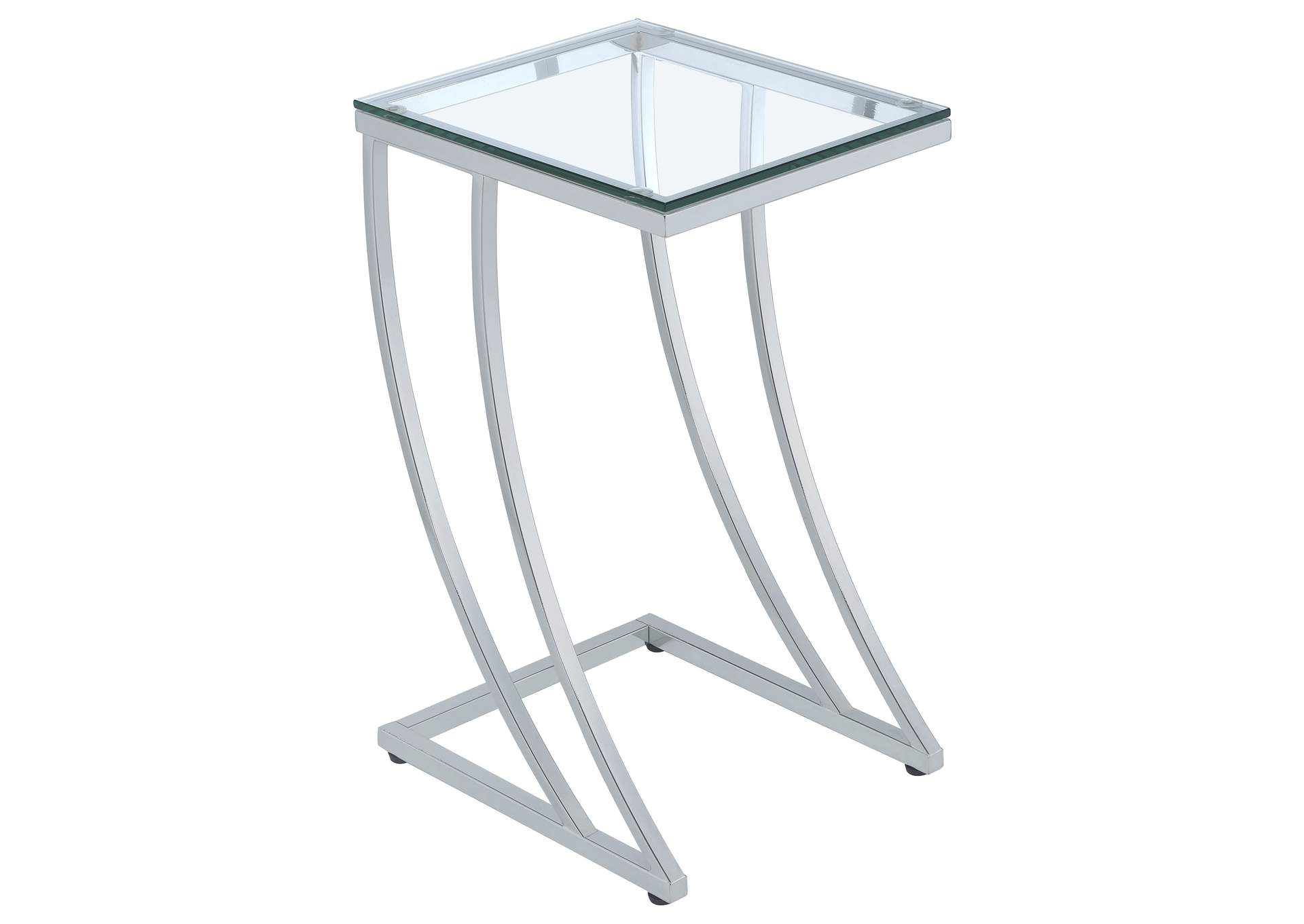 Cayden Rectangular Top Accent Table Chrome and Clear,Coaster Furniture