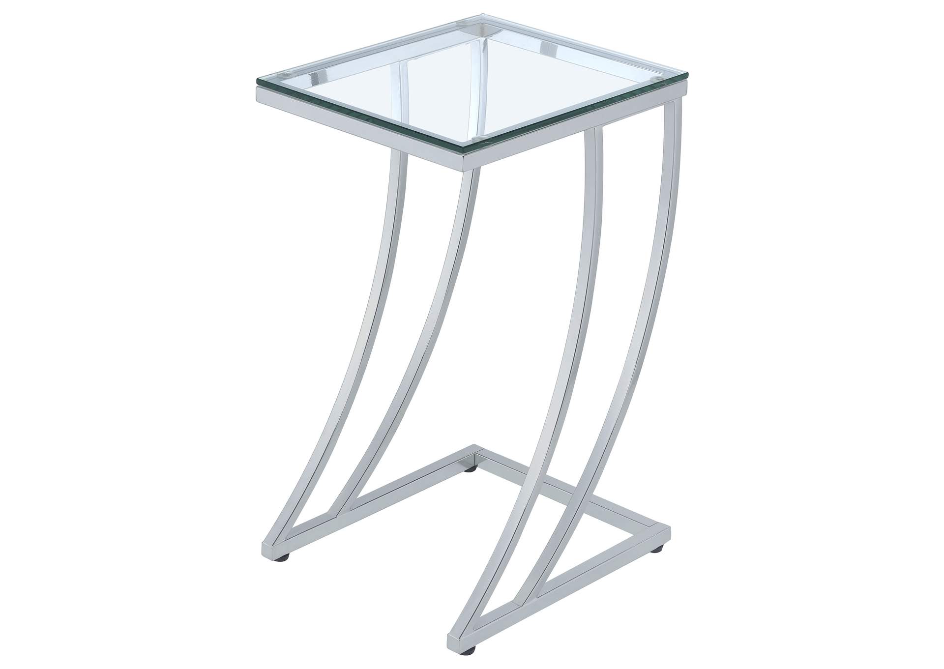 Cayden Rectangular Top Accent Table Chrome and Clear,Coaster Furniture