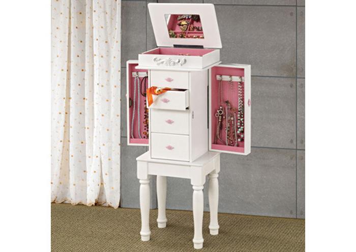 White Jewelry Armoire,ABF Coaster Furniture