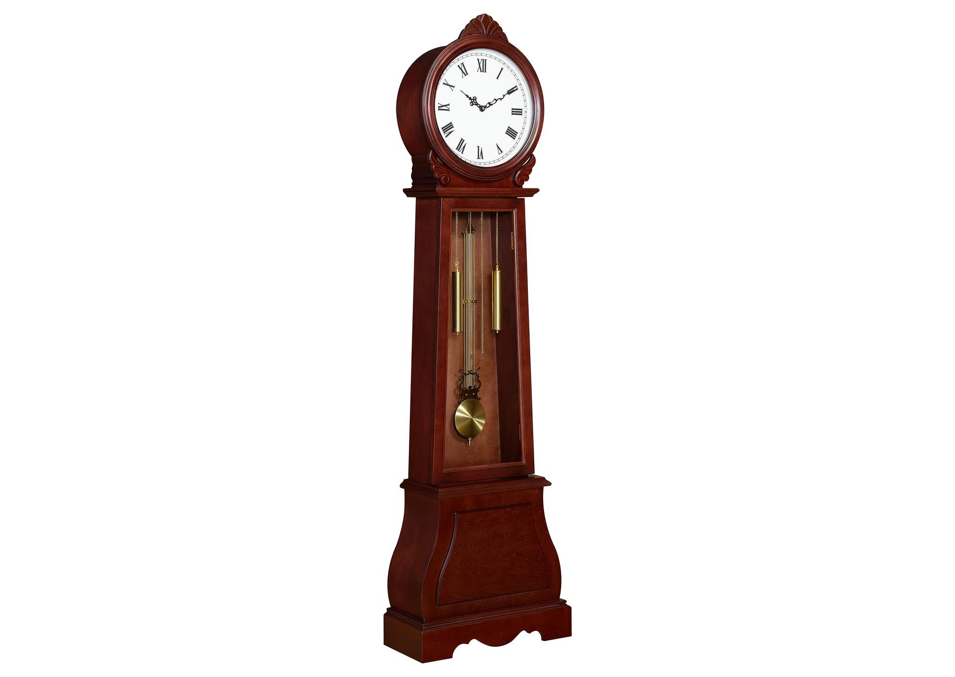 Narcissa Grandfather Clock with Chime Brown Red,Coaster Furniture