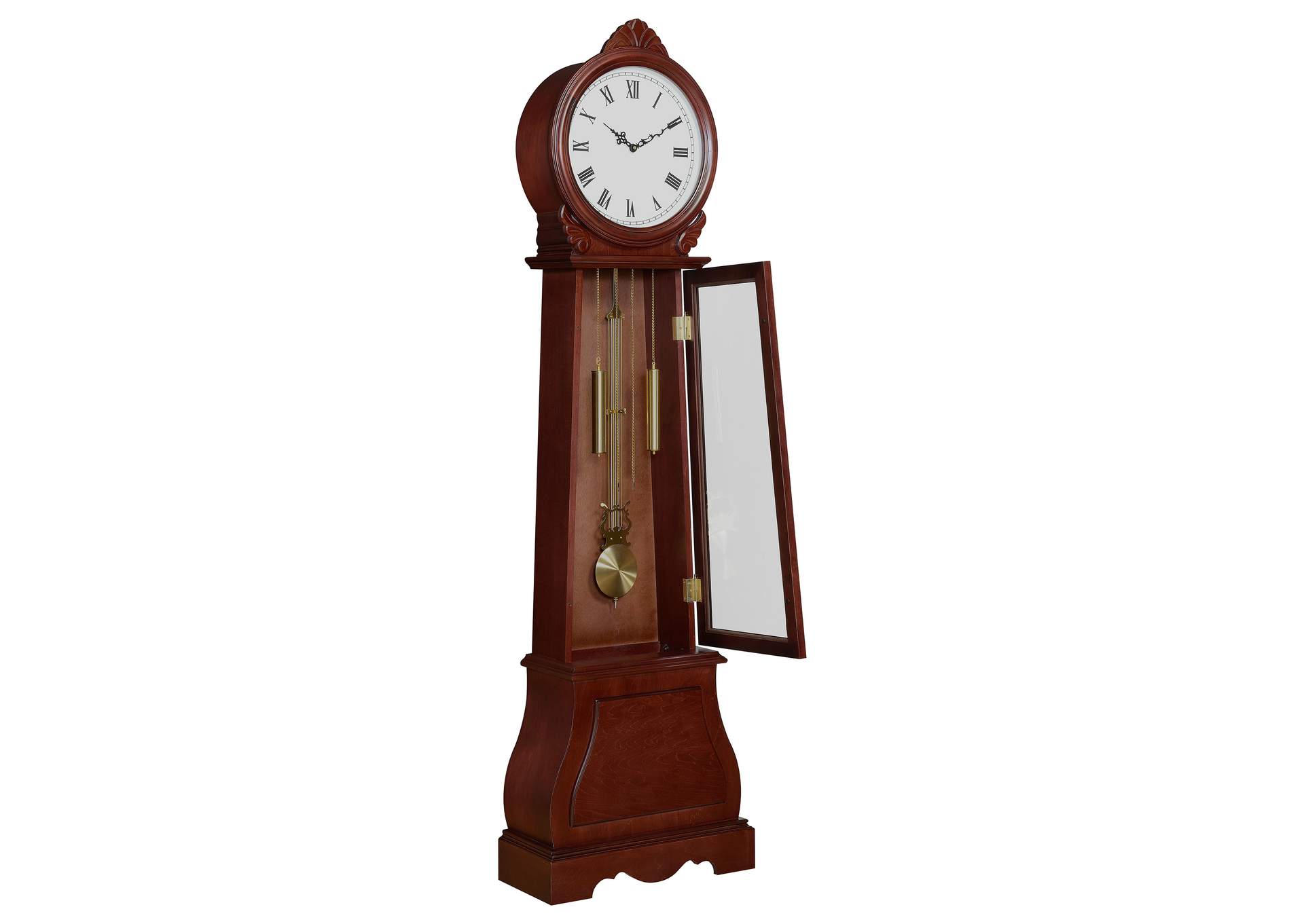 Narcissa Grandfather Clock with Chime Brown Red,Coaster Furniture